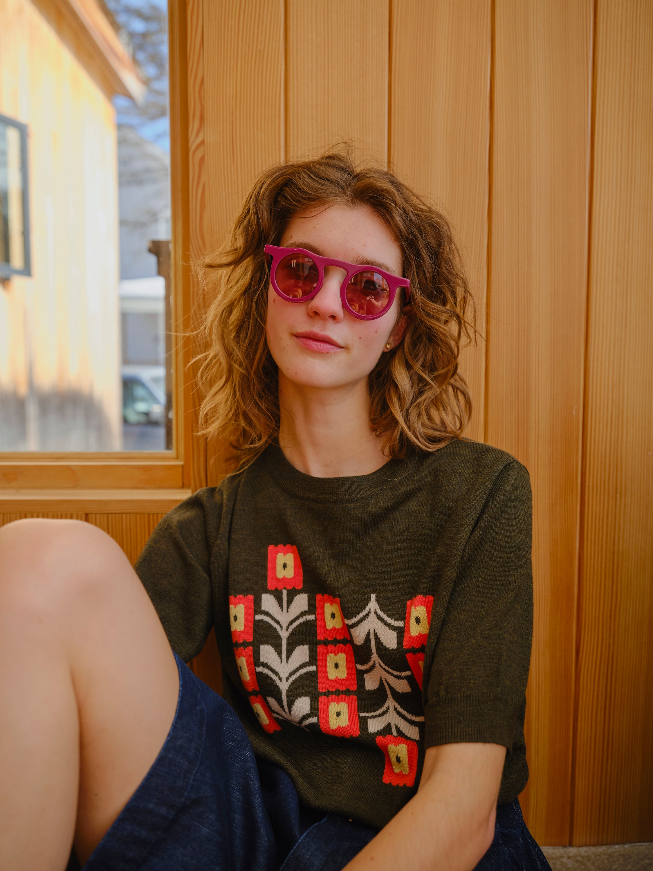Poppy Flower Sweater Tee