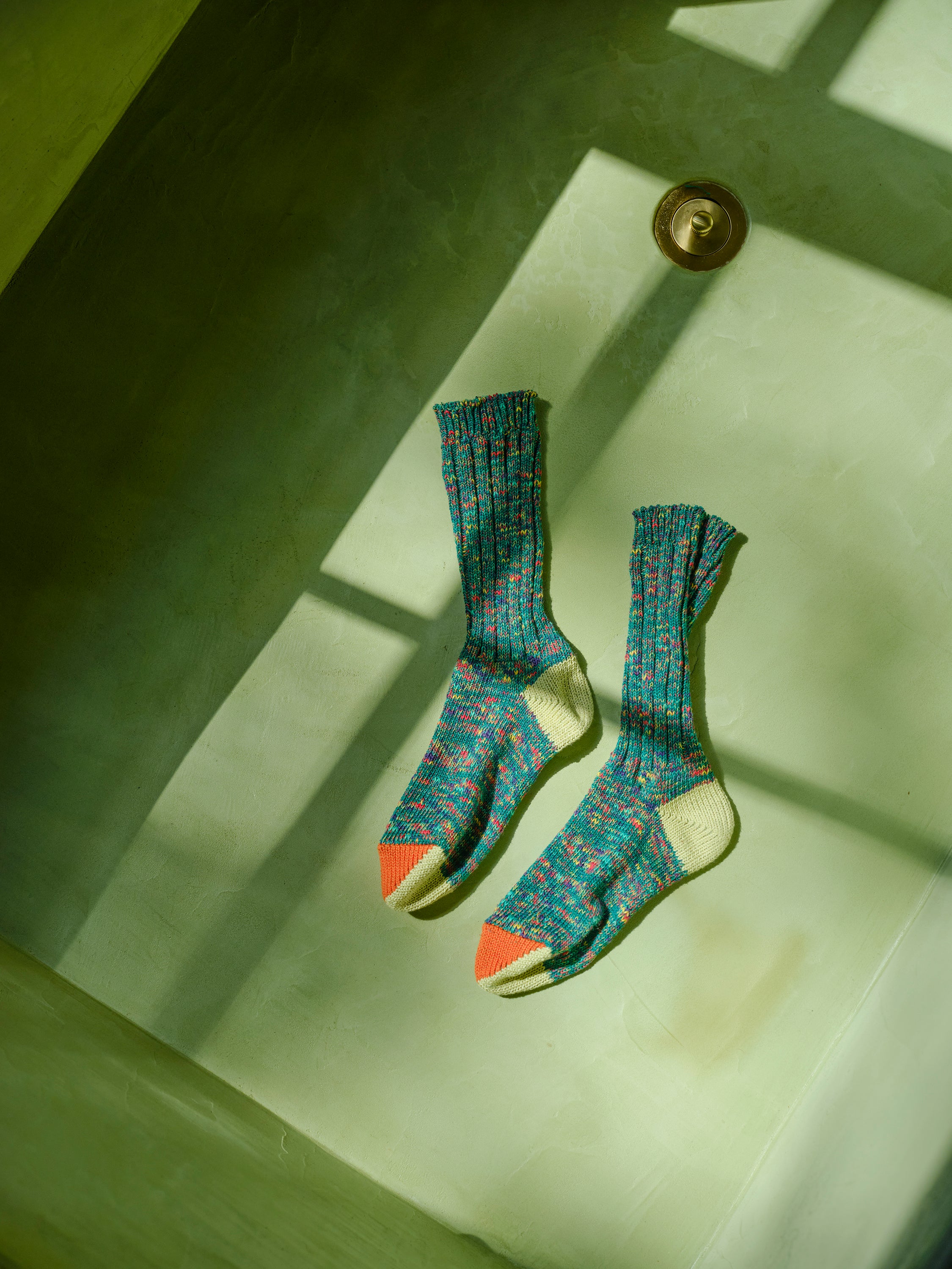 Cotton Split Toe Crew Socks - Glade