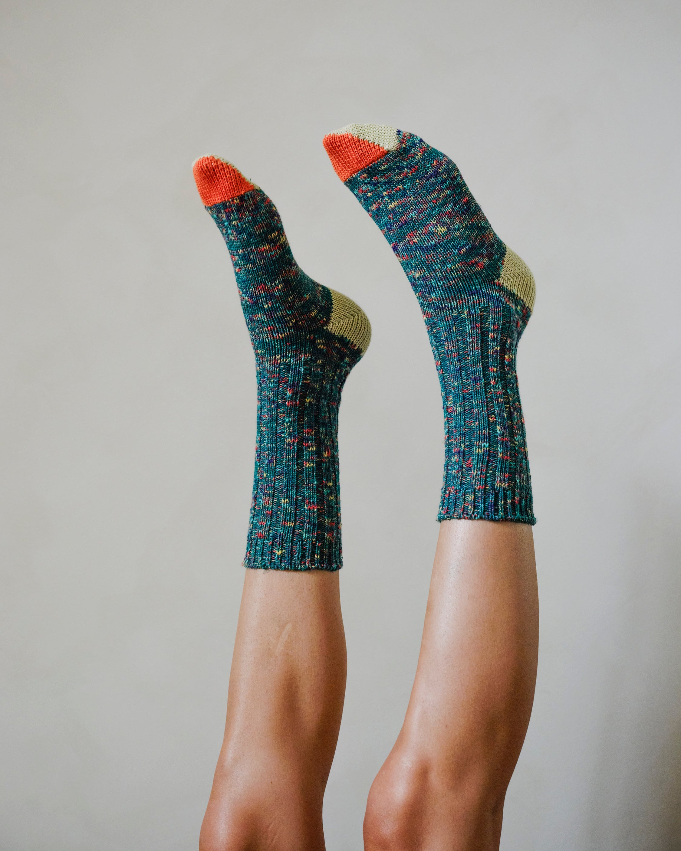 Cotton Split Toe Crew Socks - Glade