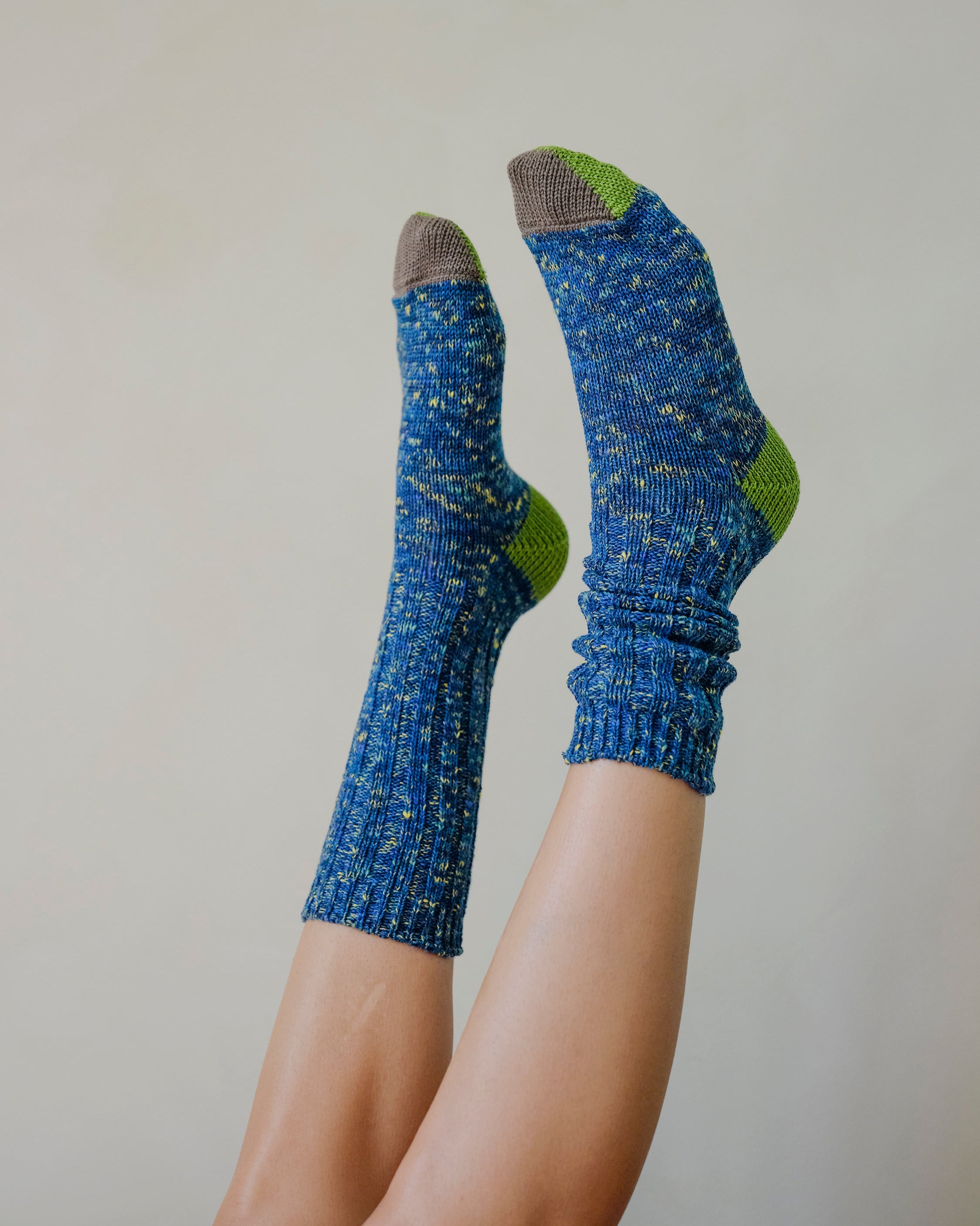 Cotton Split Toe Crew Socks - Fjord