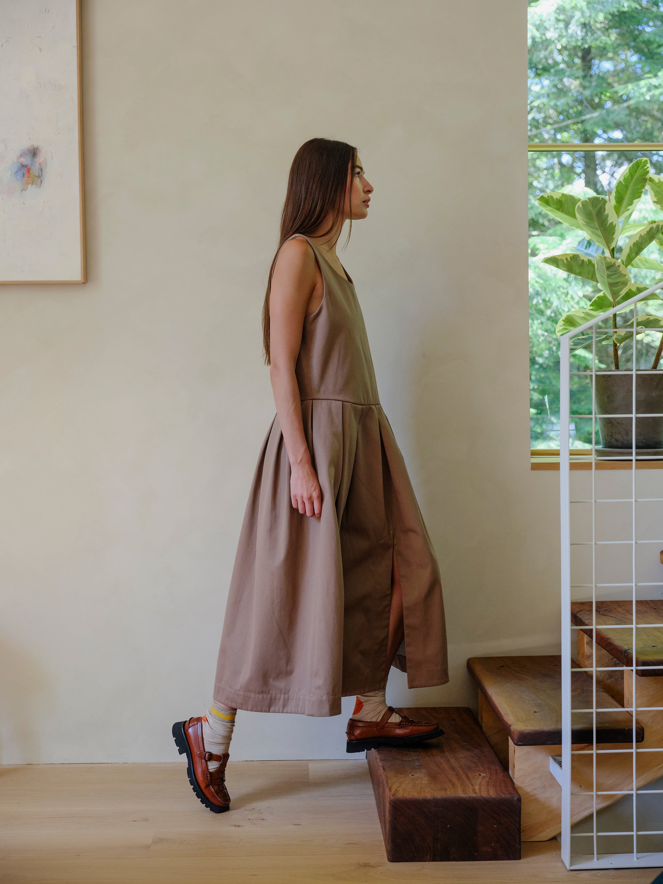 Edie Dress - Chestnut Twill