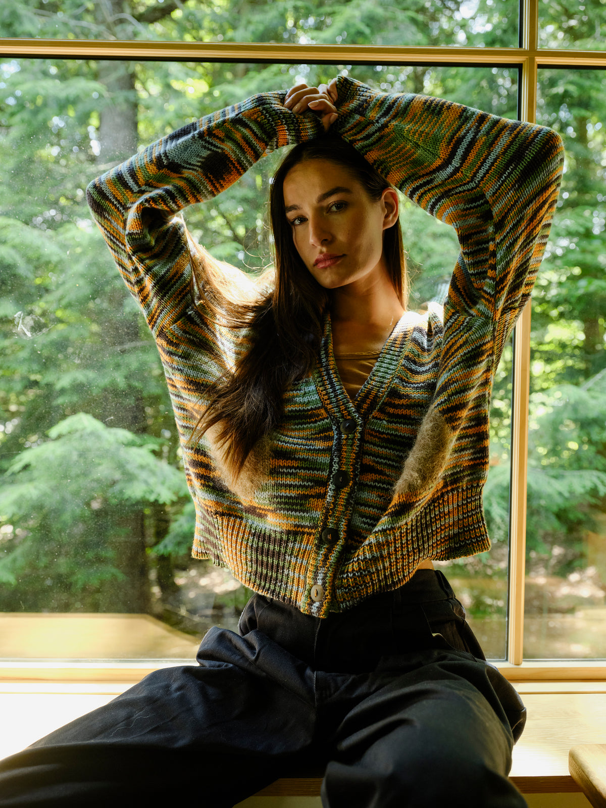 Space Dye Dot Cardigan - Storm