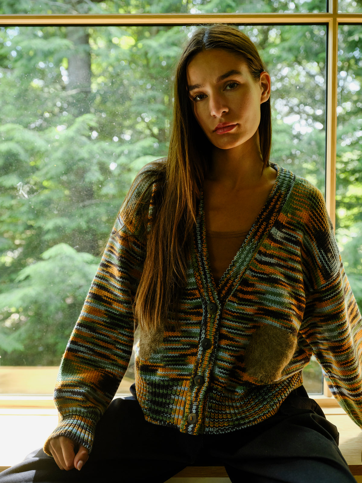 Space Dye Dot Cardigan - Storm