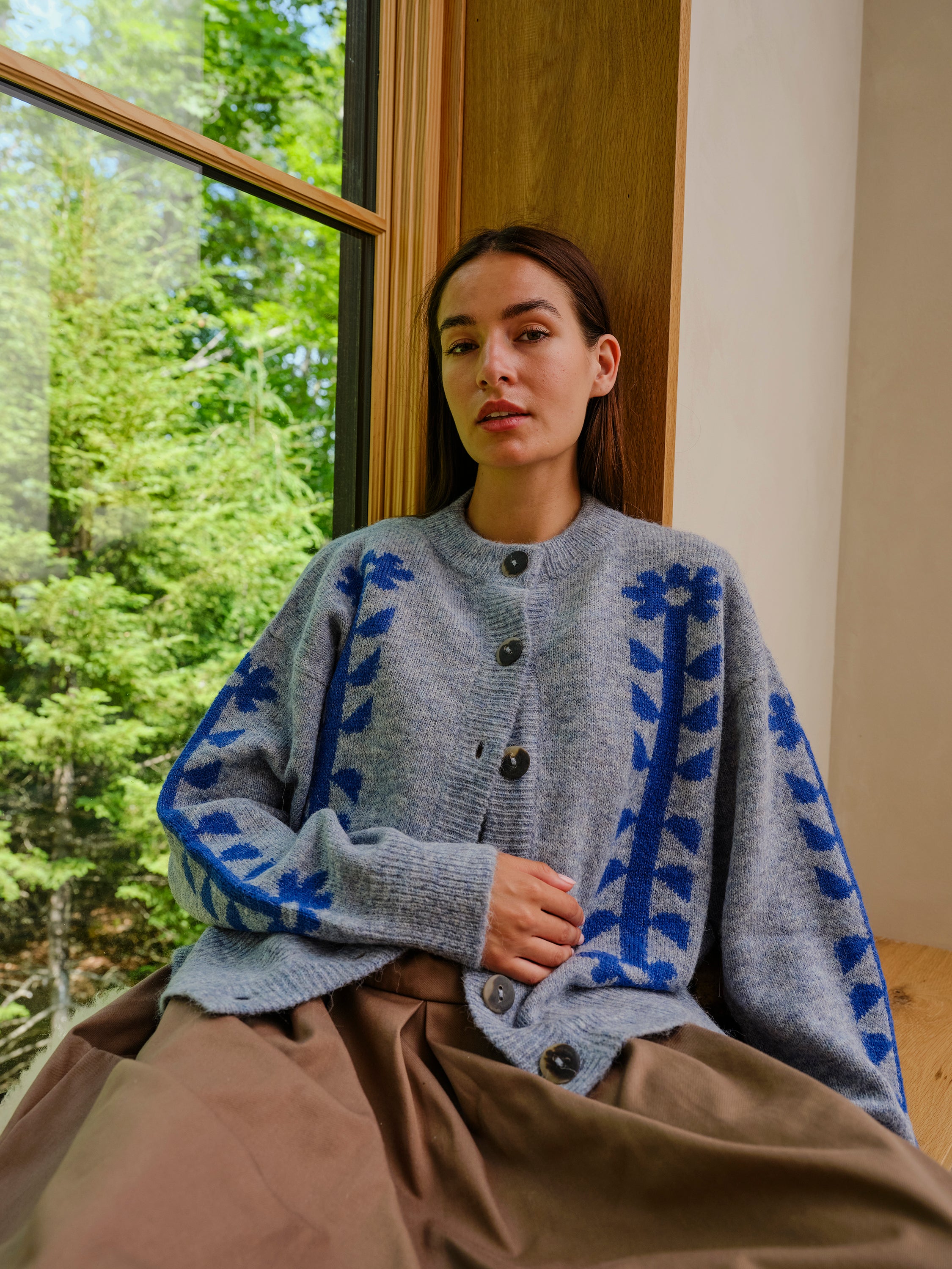 Flower Power Cardigan - Bluebell