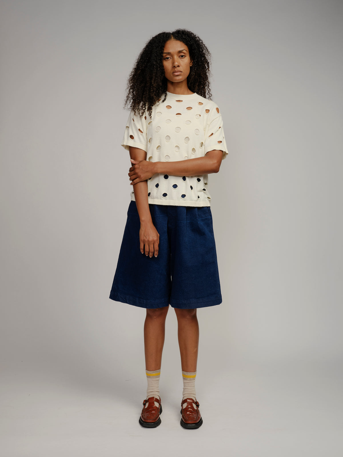 Cloud Cotton Bind Off Knit Tee