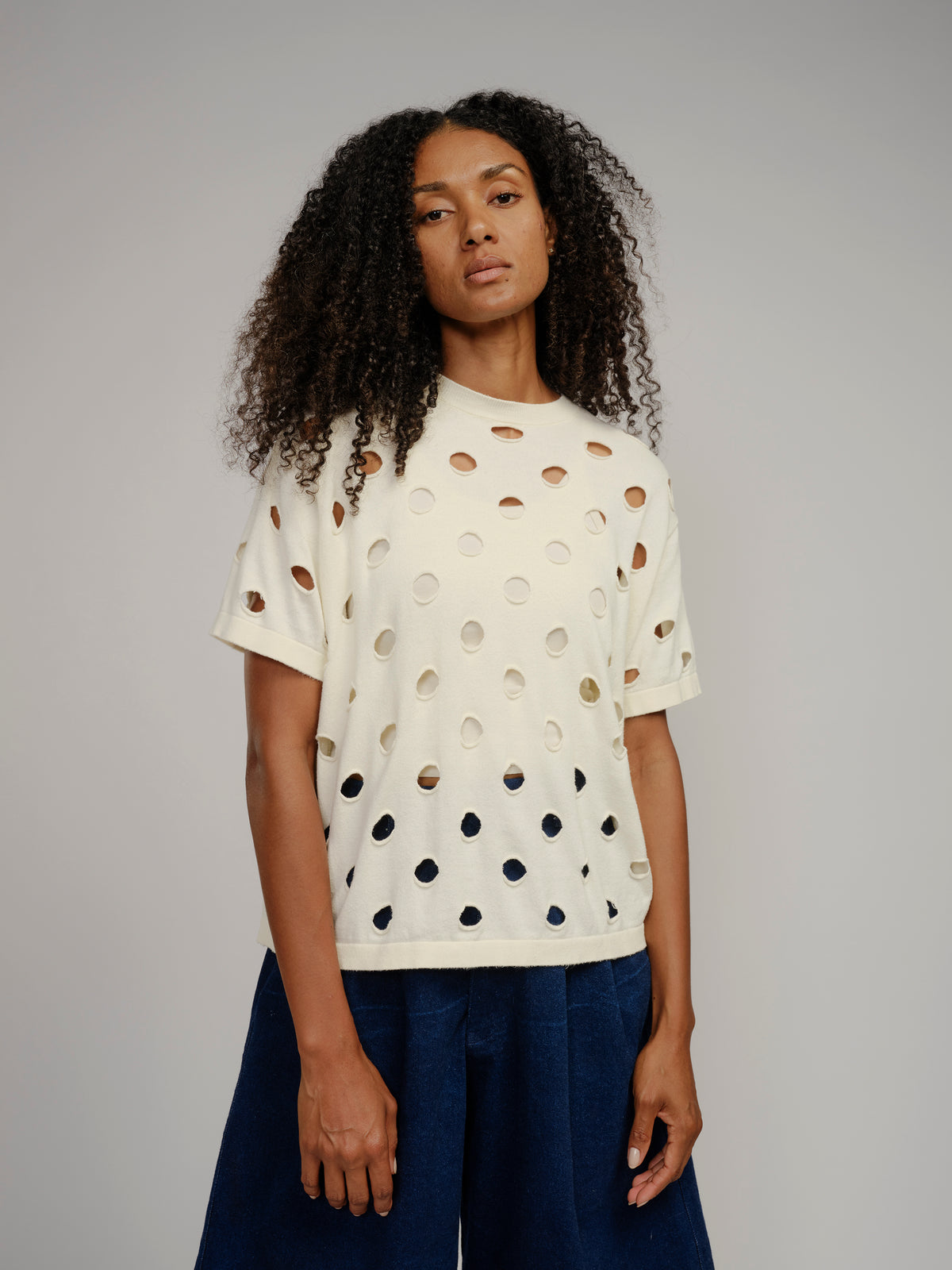 Cloud Cotton Bind Off Knit Tee