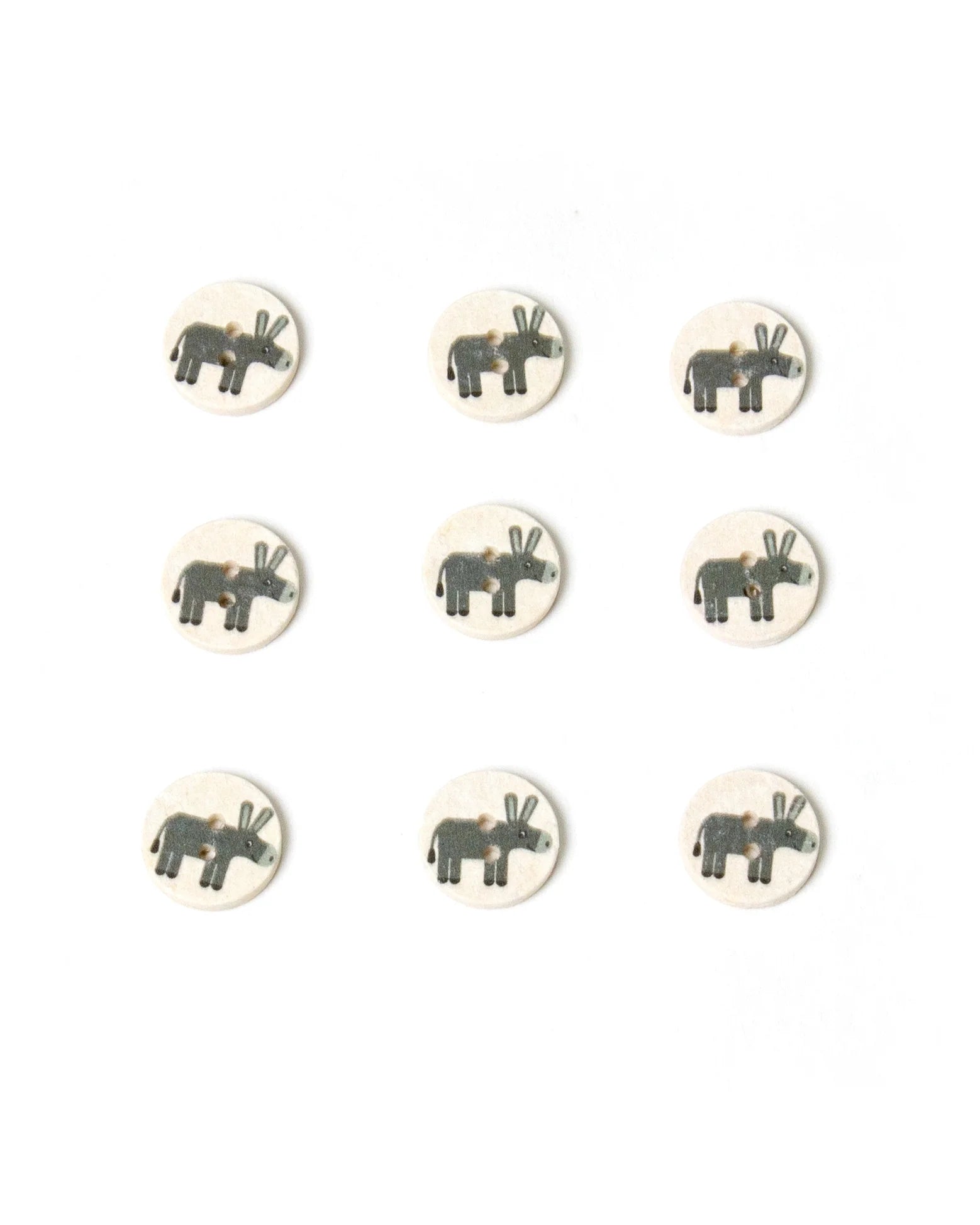 Coco Shell Buttons with Grey Donkey 15mm
