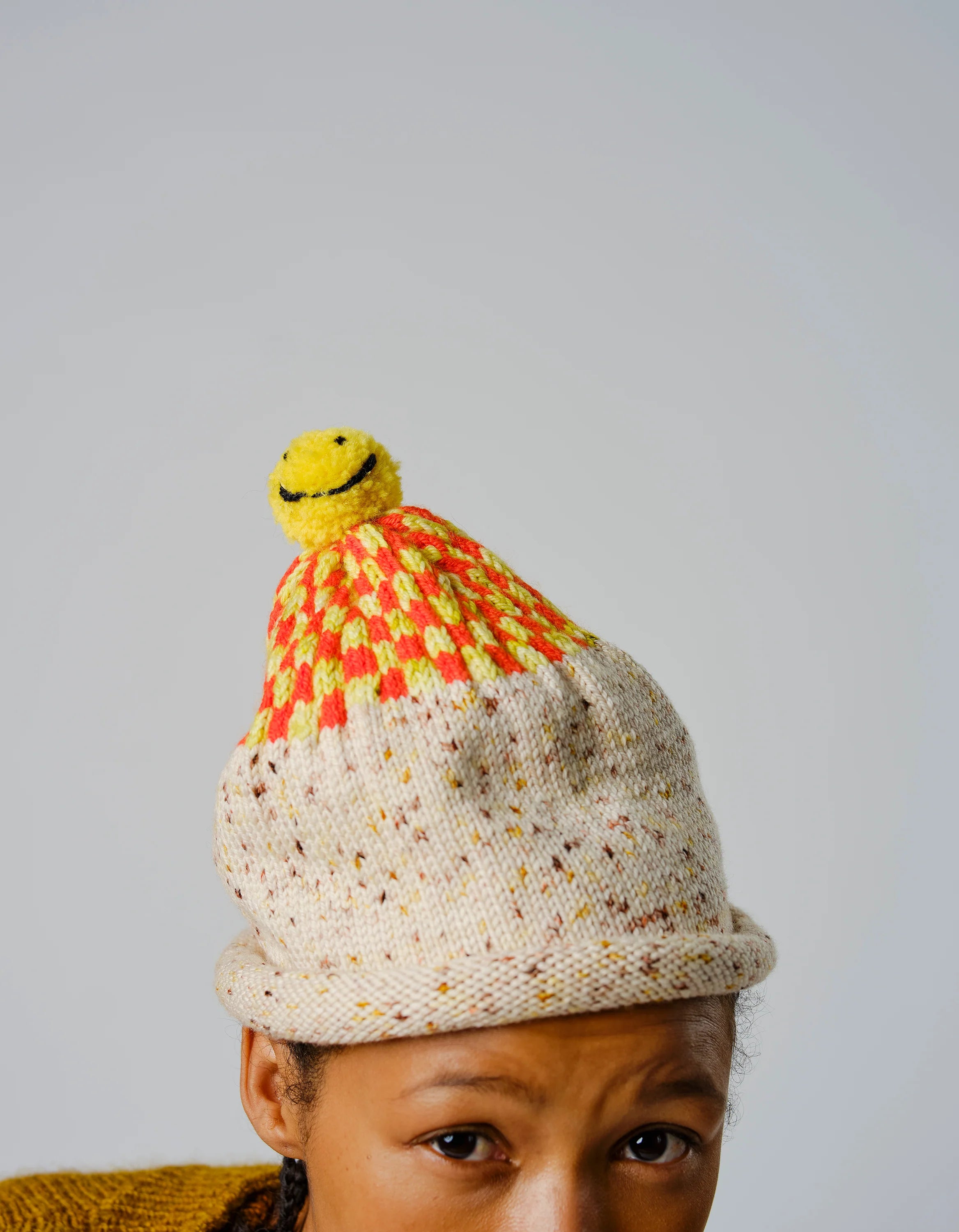 Checkered Happy Hat Pattern - Printed