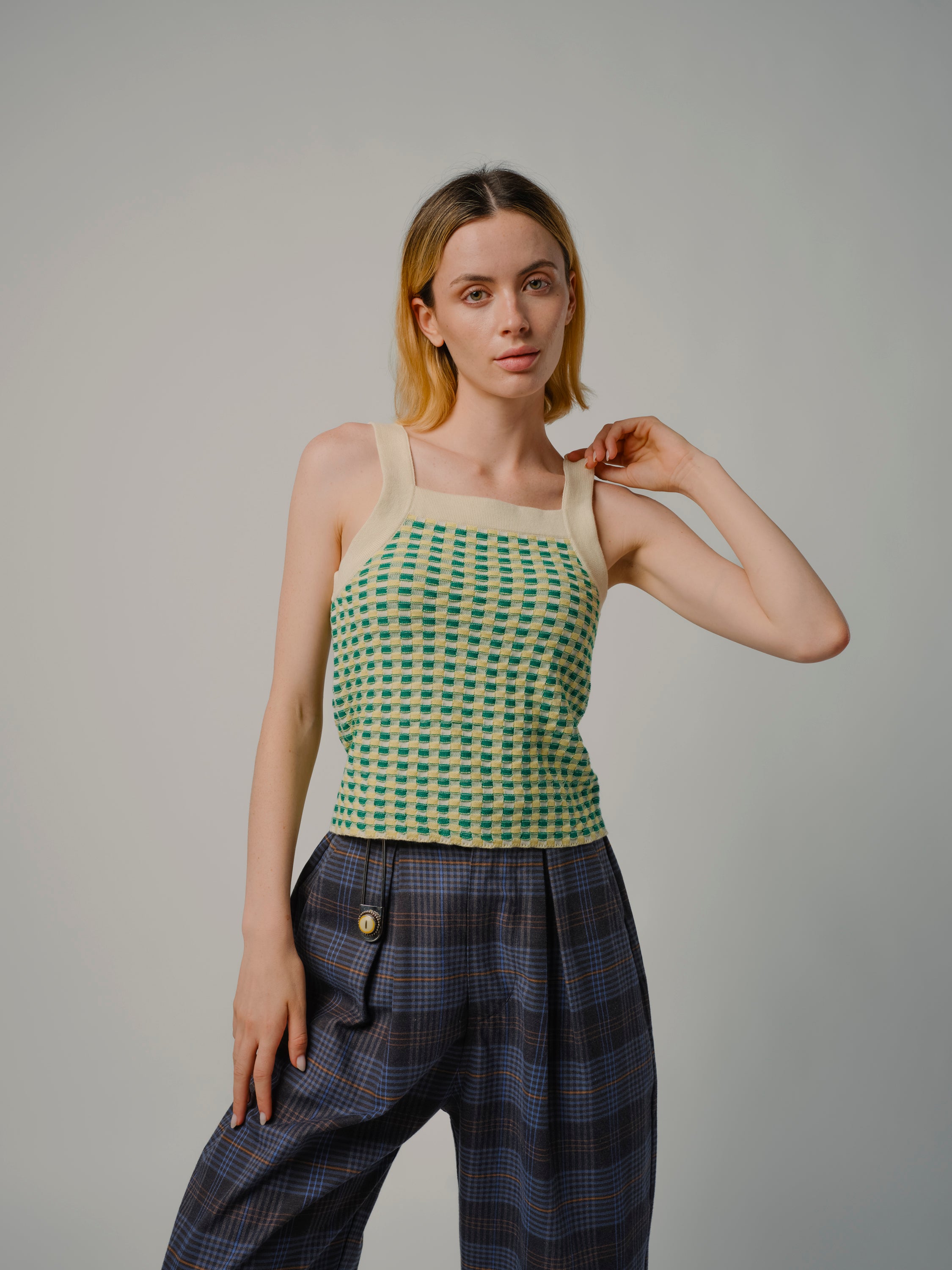 Grass Stitchy Grid Tank