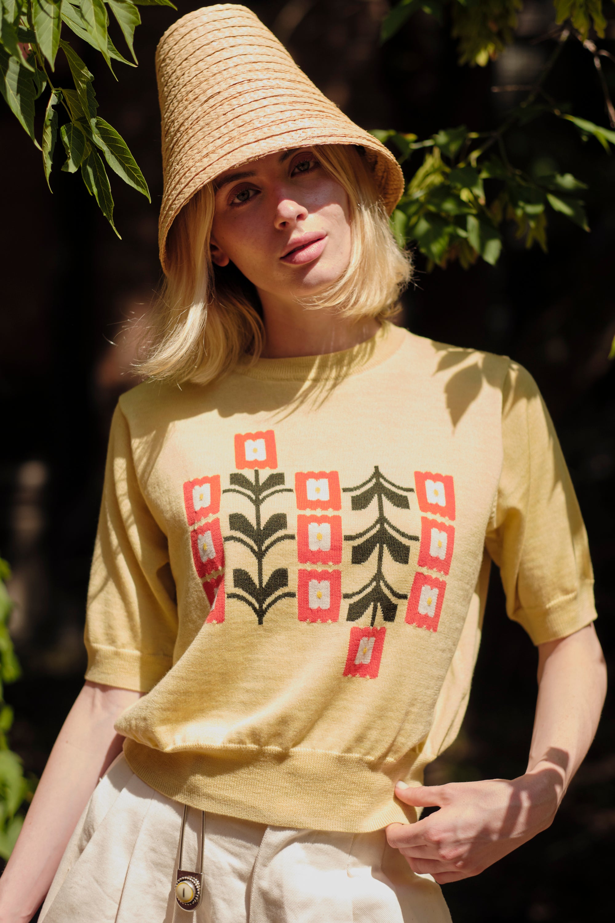 Zinnia Flower Sweater Tee