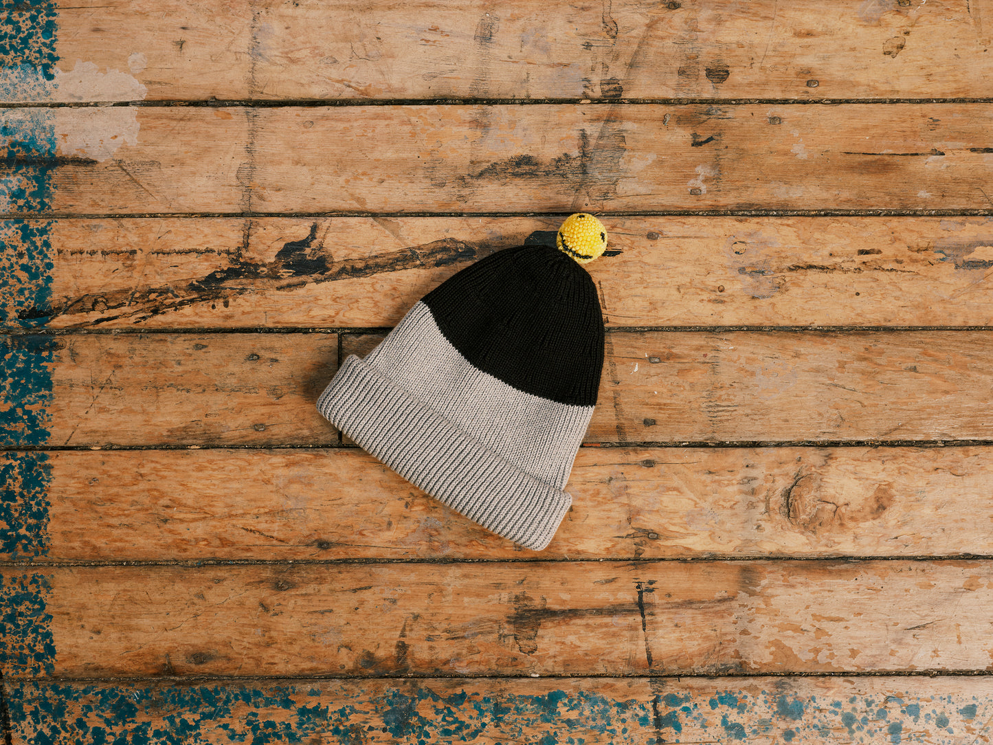 Cotton Happy Hat-Grey and Black