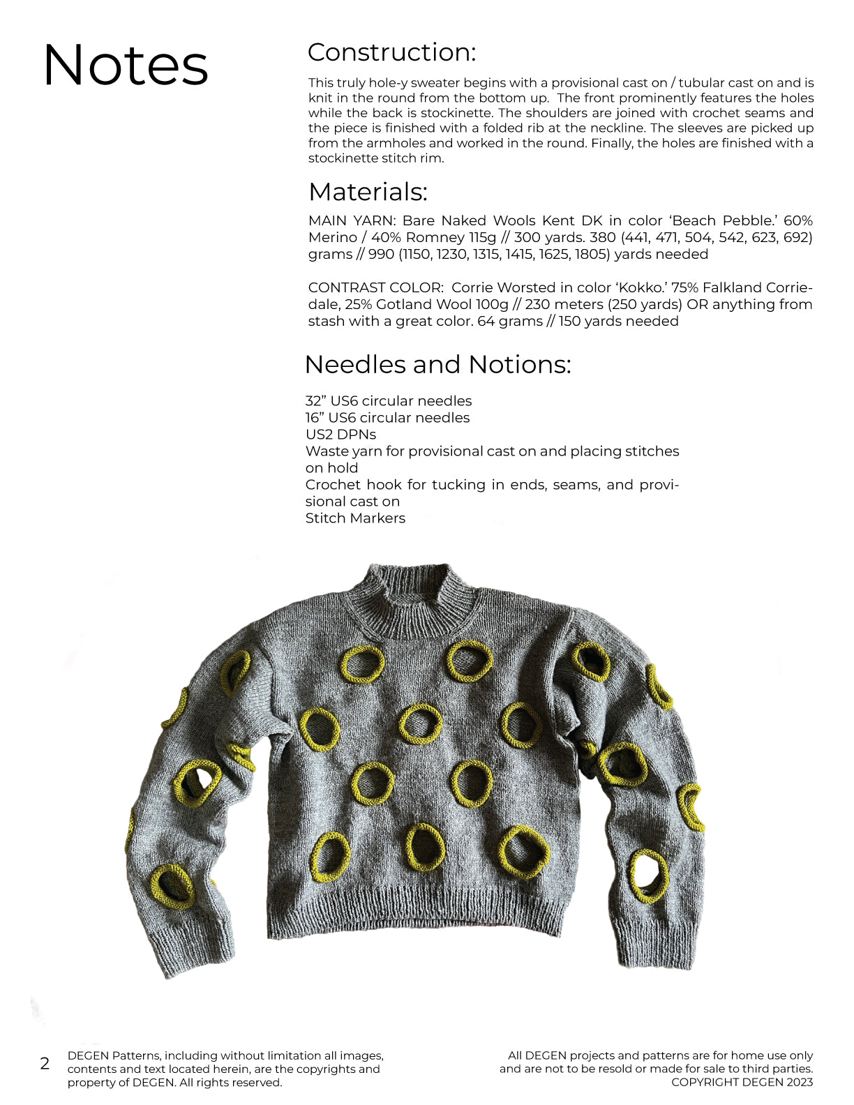 Holes Sweater Pattern