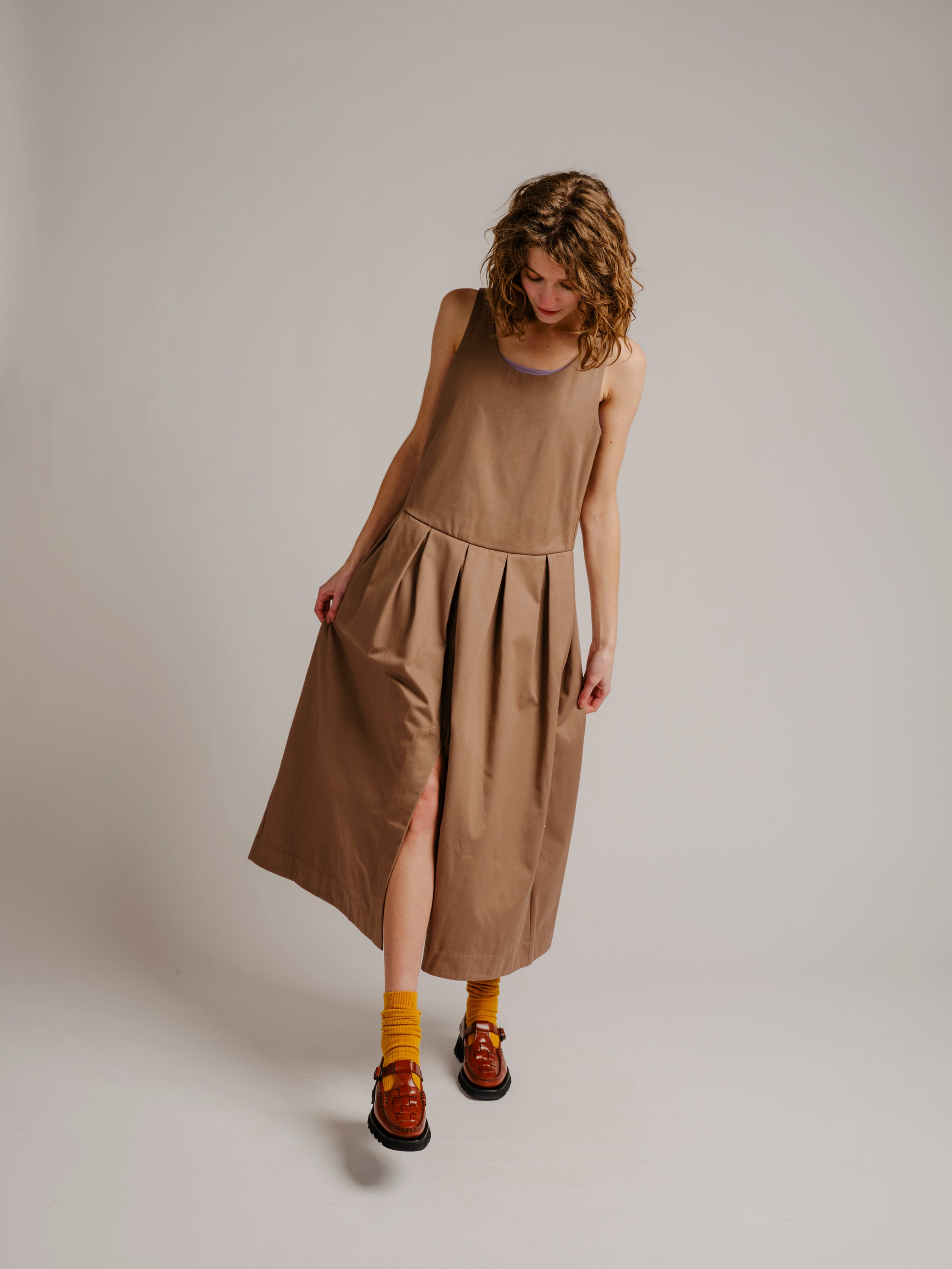 Edie Dress - Chestnut Twill