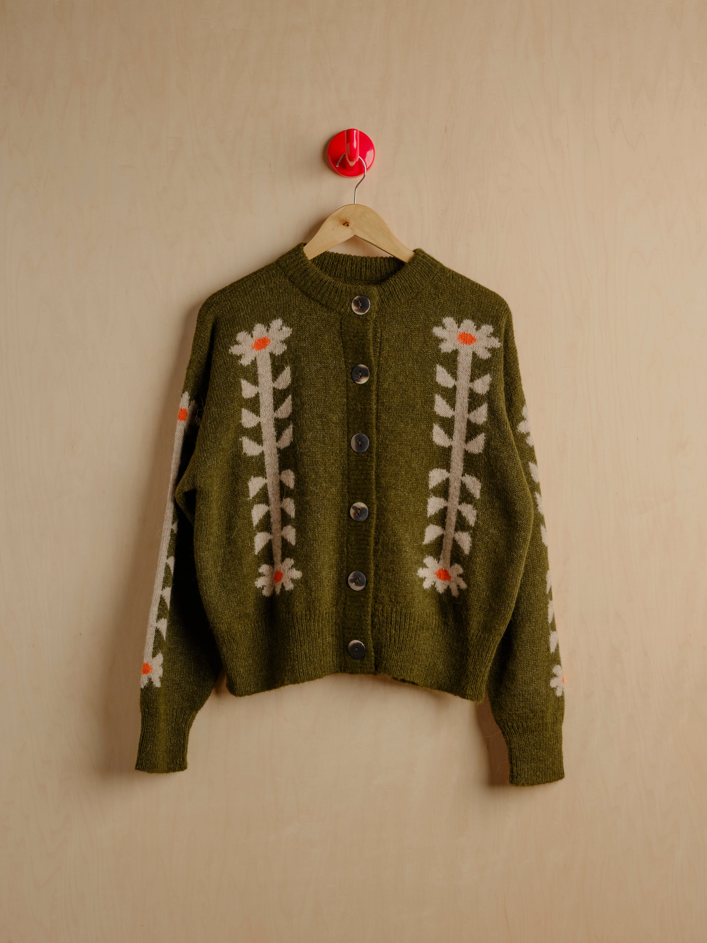 Flower Power Cardigan - Moss