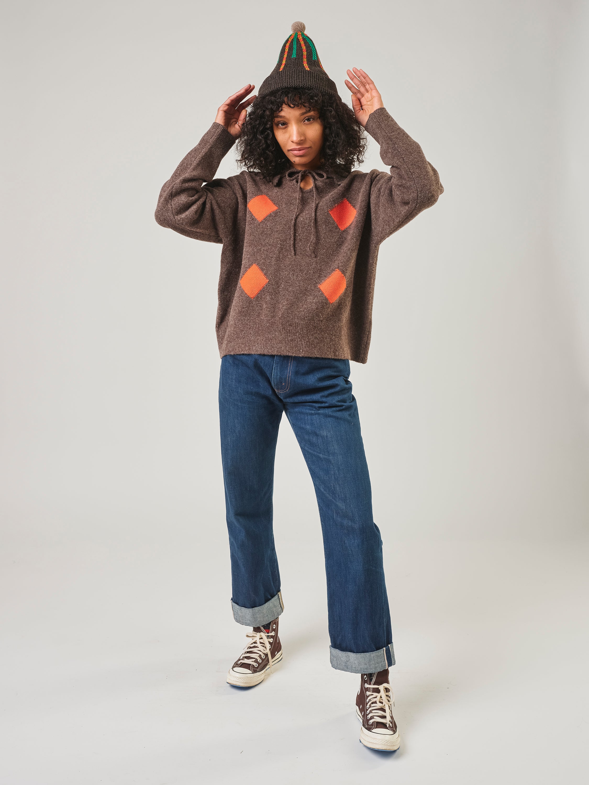 Walnut Harlequin Pullover