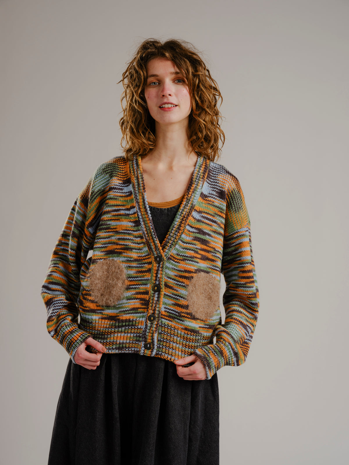 Space Dye Dot Cardigan - Storm