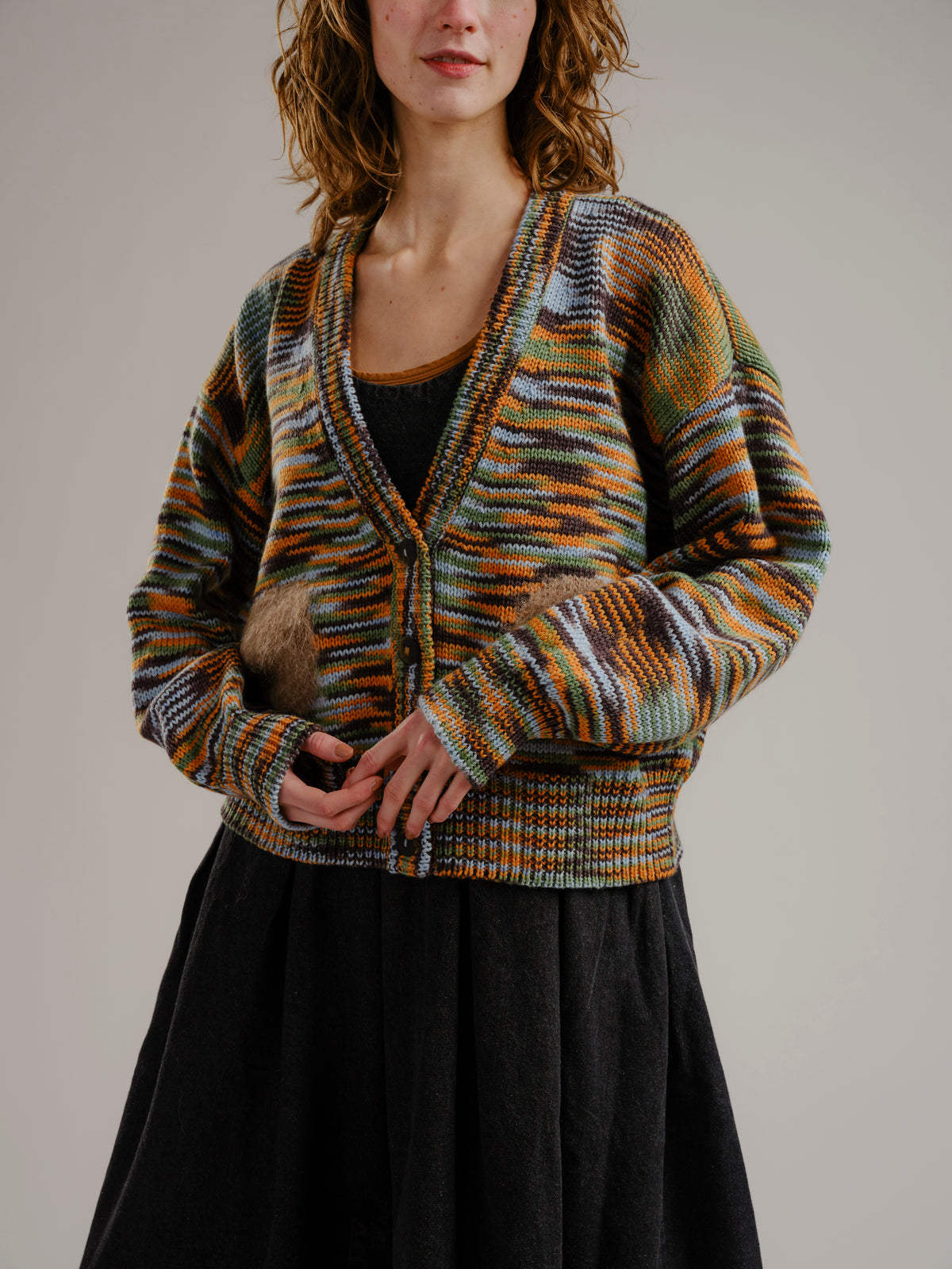 Space Dye Dot Cardigan - Storm