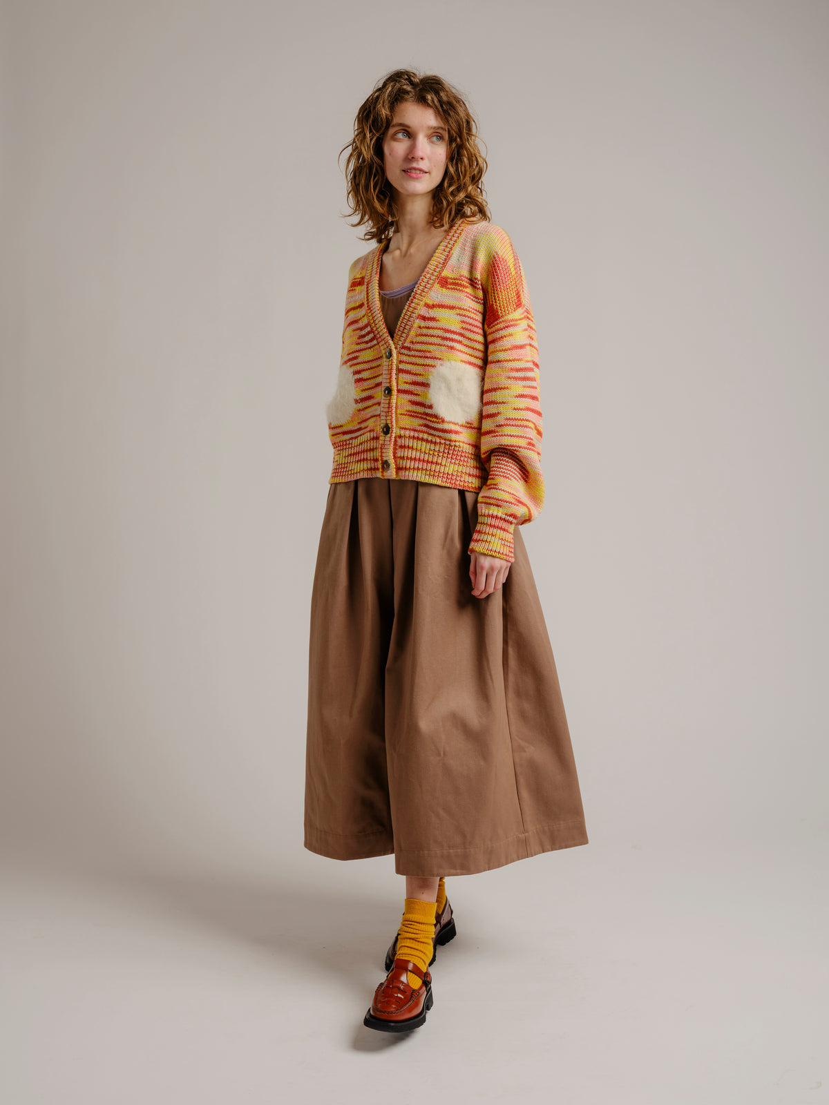 Space Dye Dot Cardigan - Sunrise