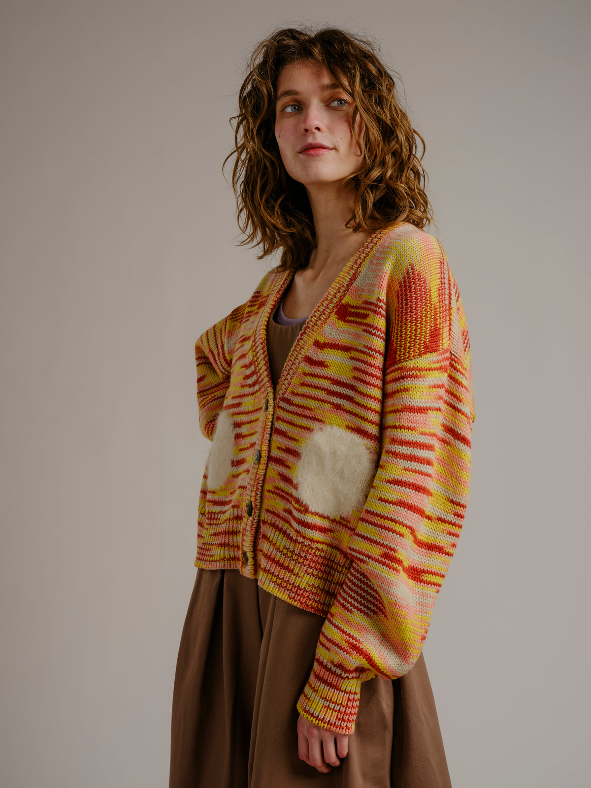 Space Dye Dot Cardigan - Sunrise