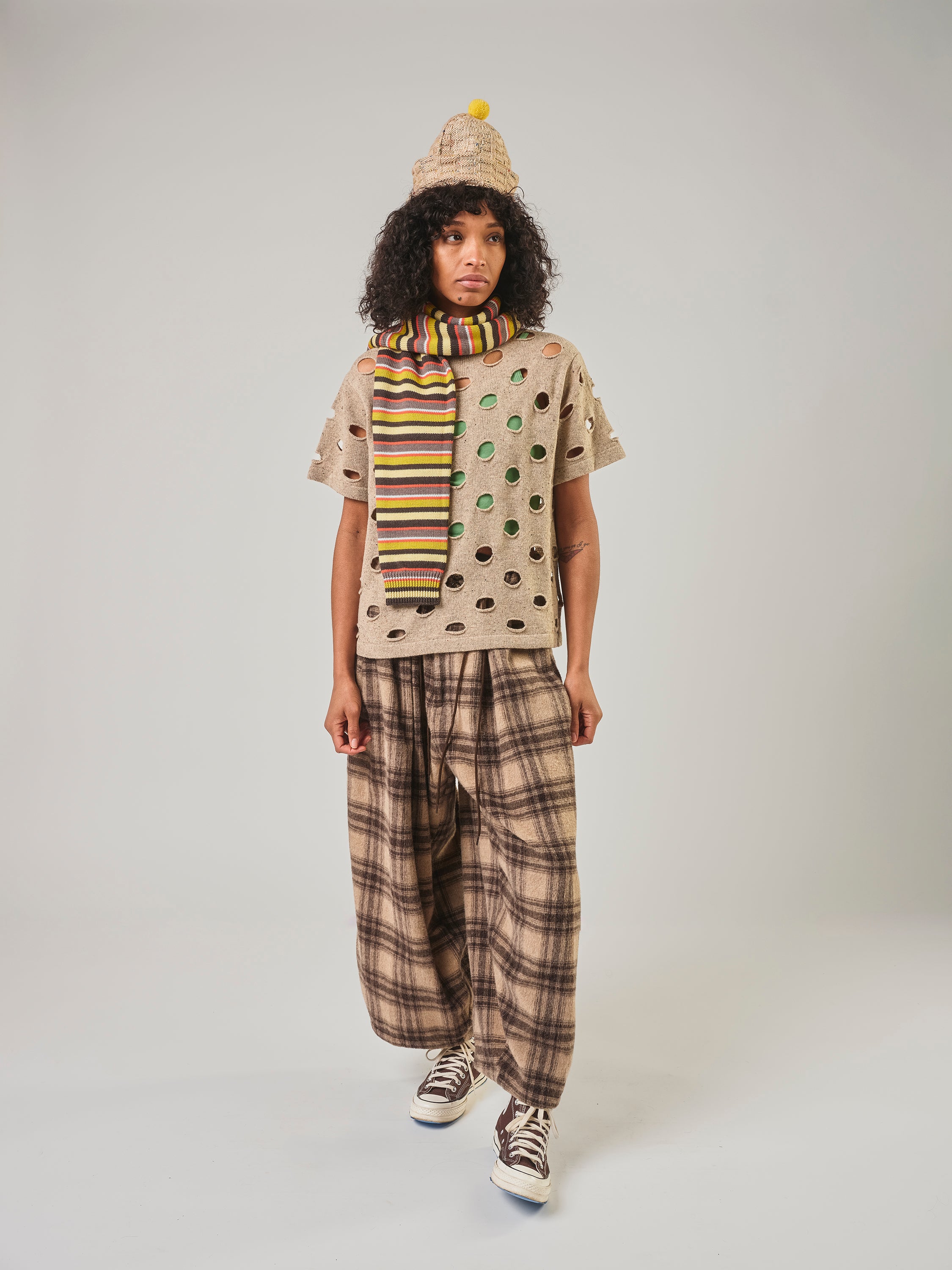 Retro Striped Sleeve Scarf