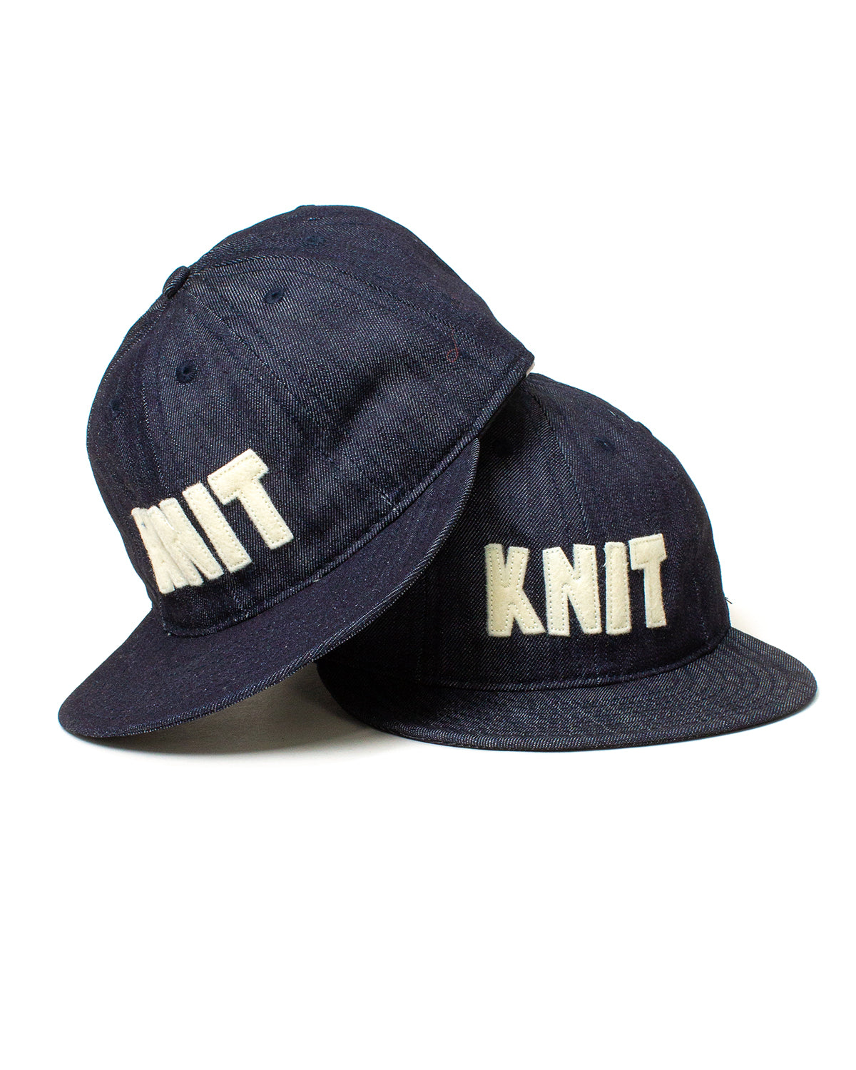 KNIT Denim and Cream Cap