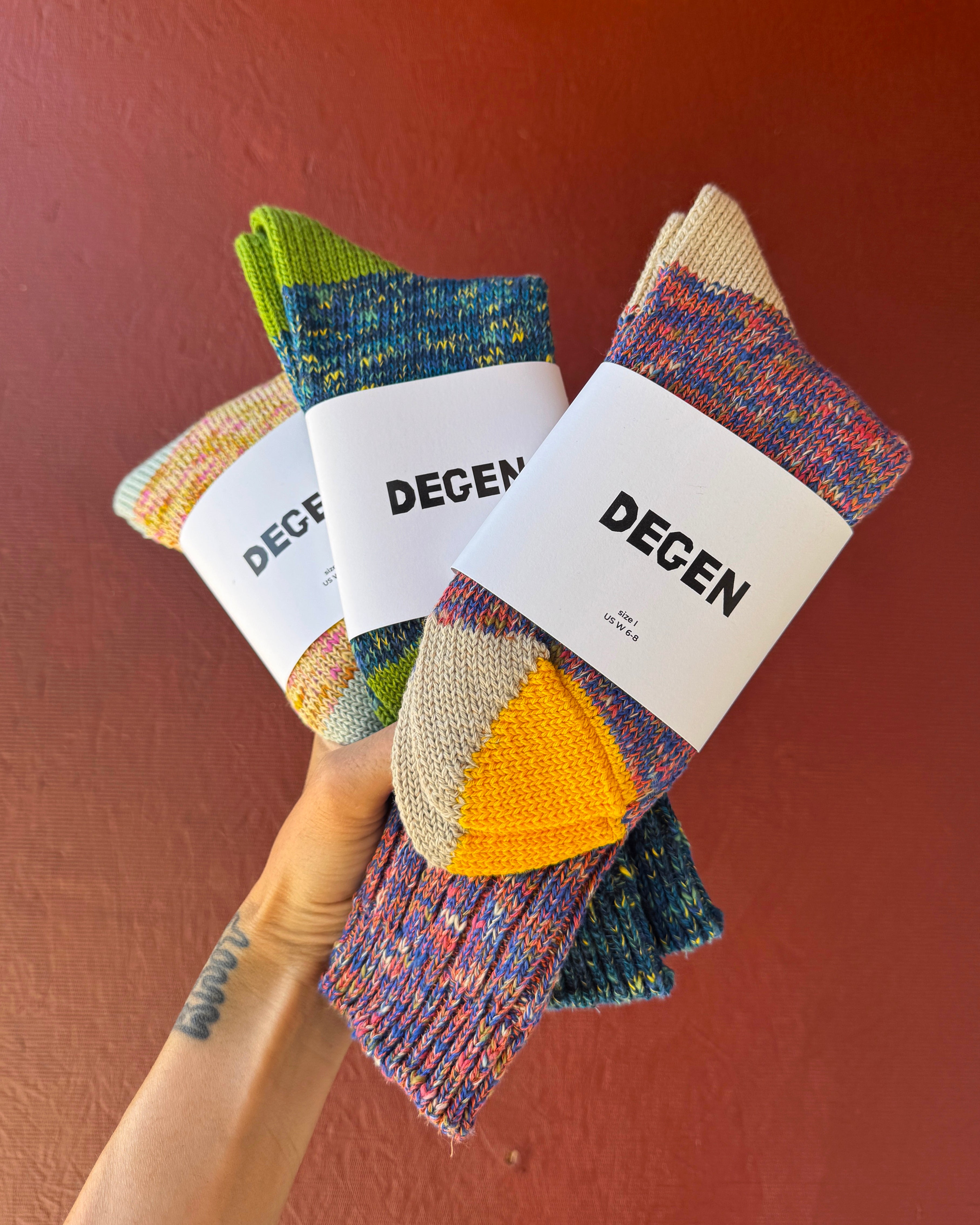 Cotton Split Toe Crew Socks - 3 Pair Pack