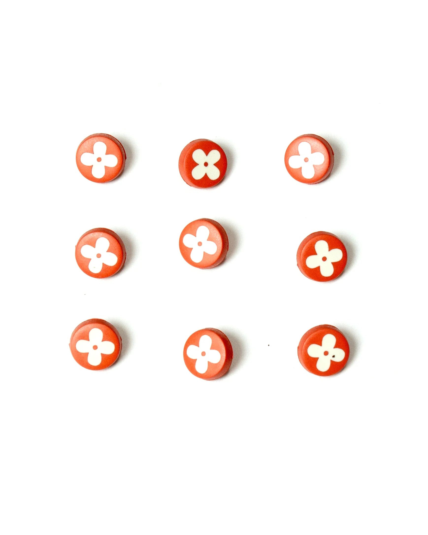 Orange with Off White Flower 12mm