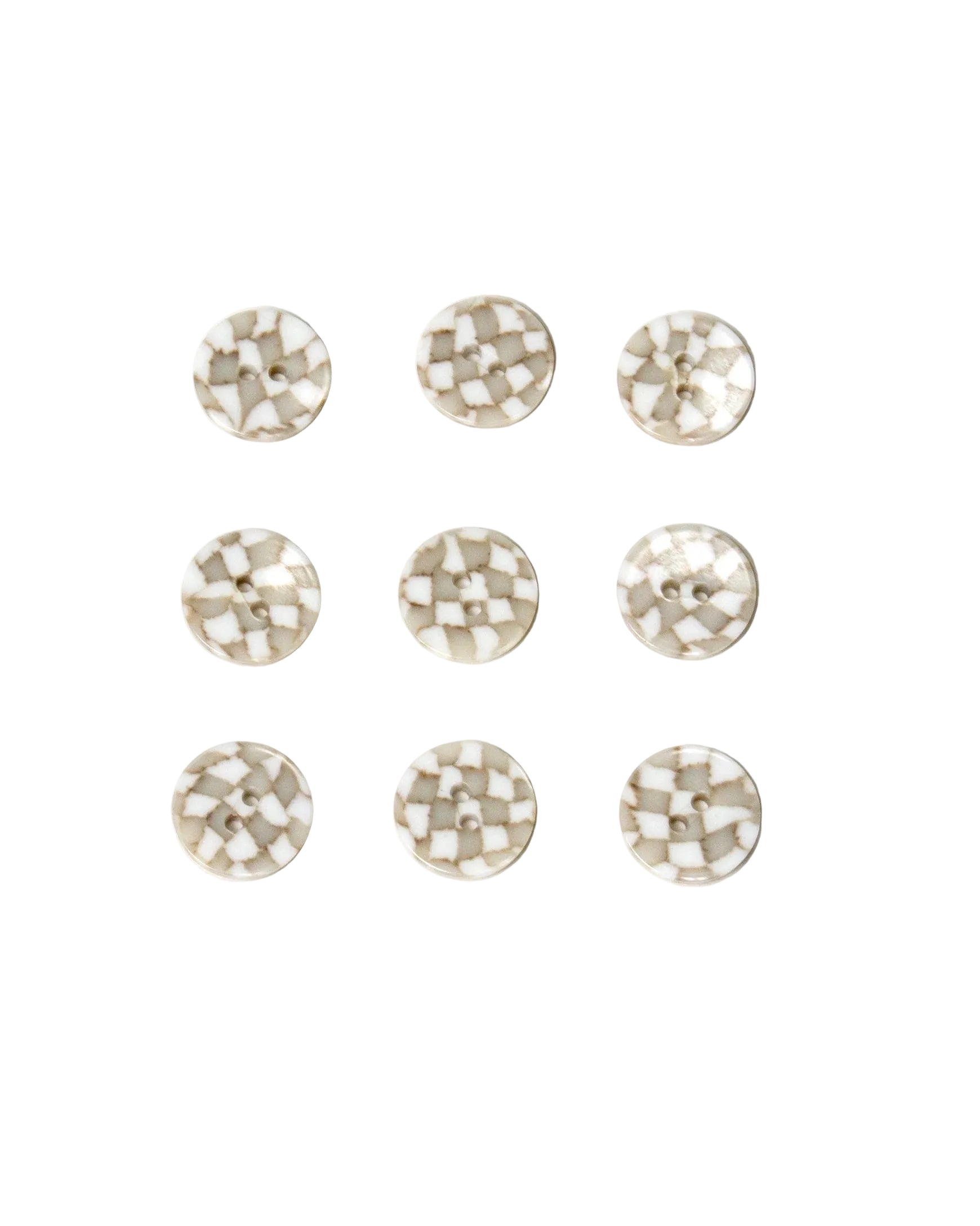 Mosaic White and Taupe Buttons 18mm