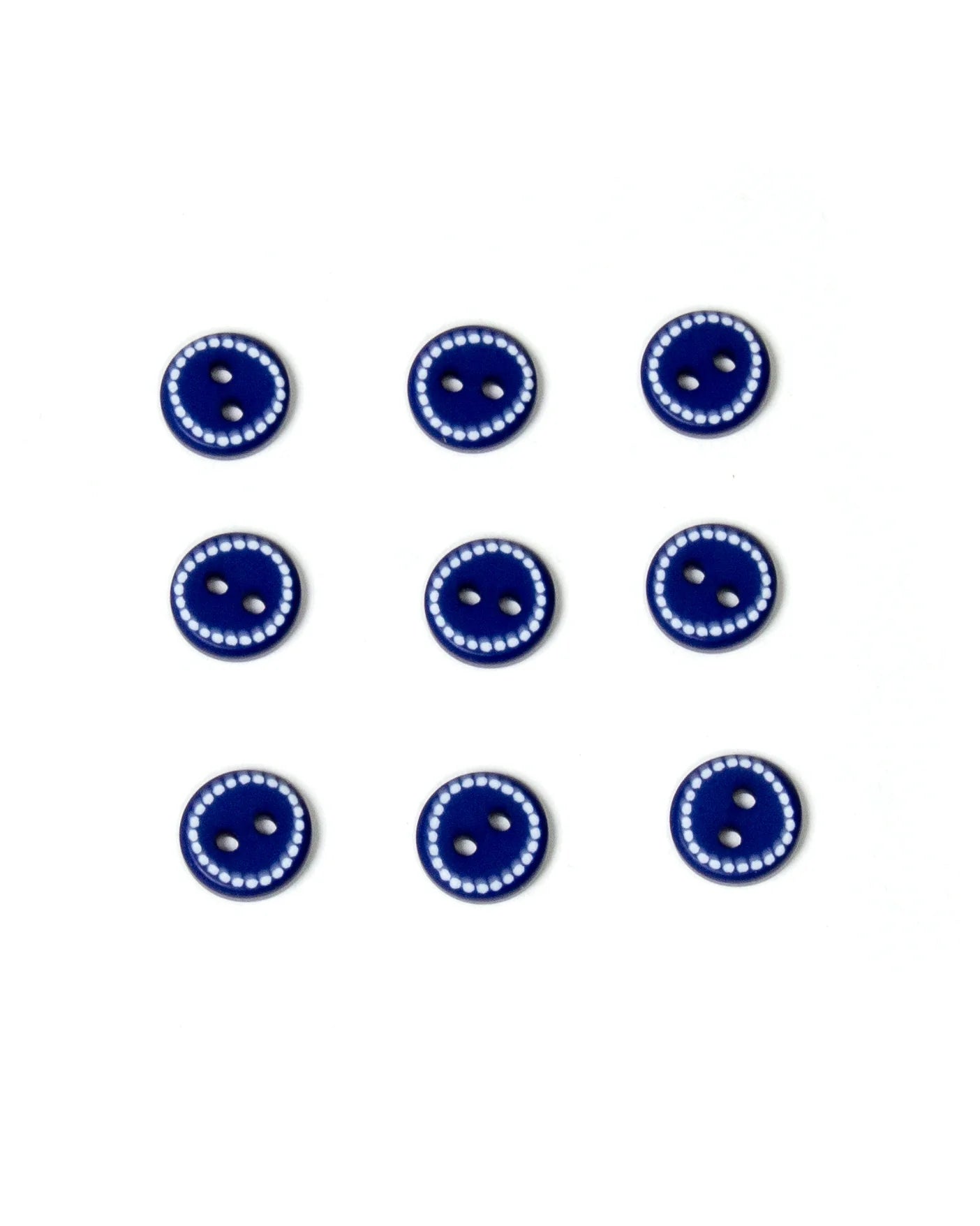 Blue with White Dots Buttons 12mm