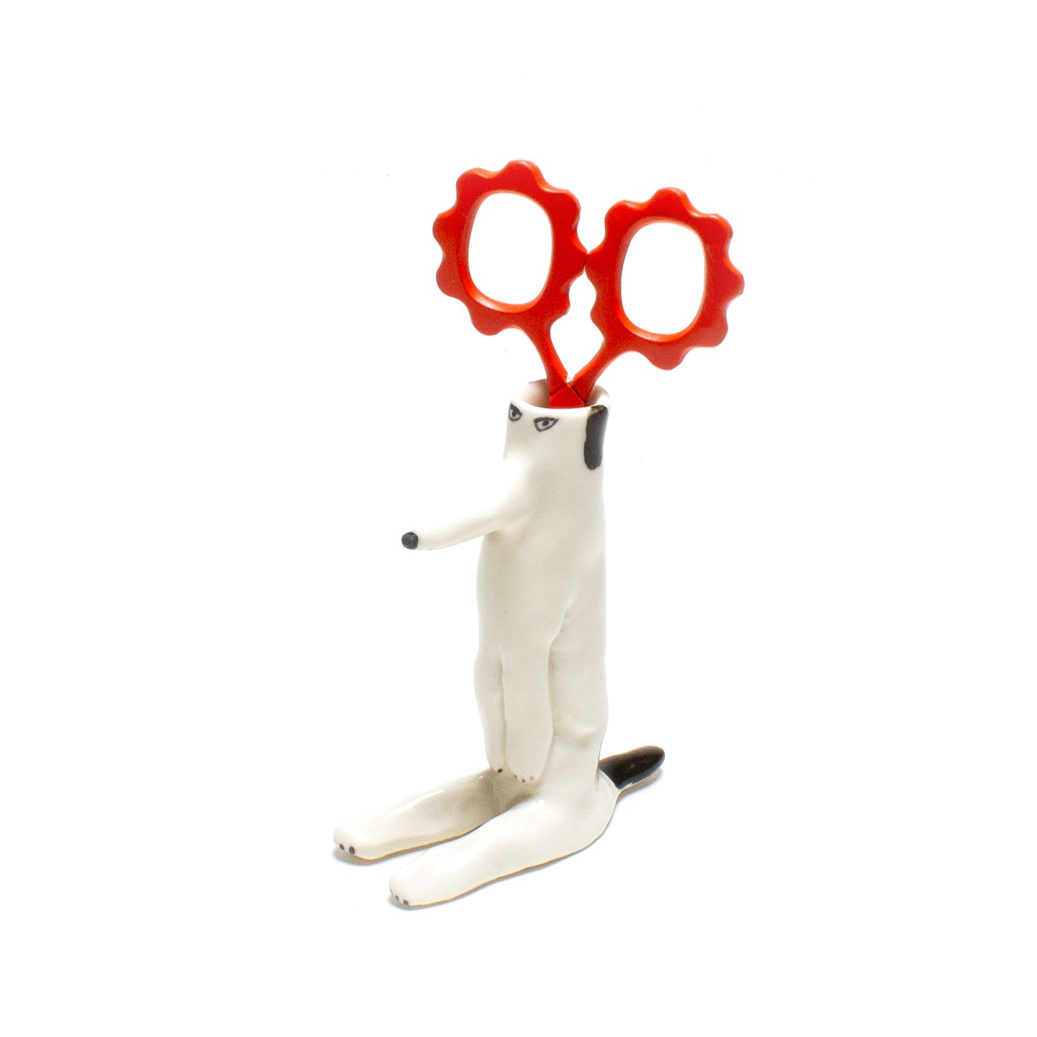 Toothpick Holding Dog on Butt