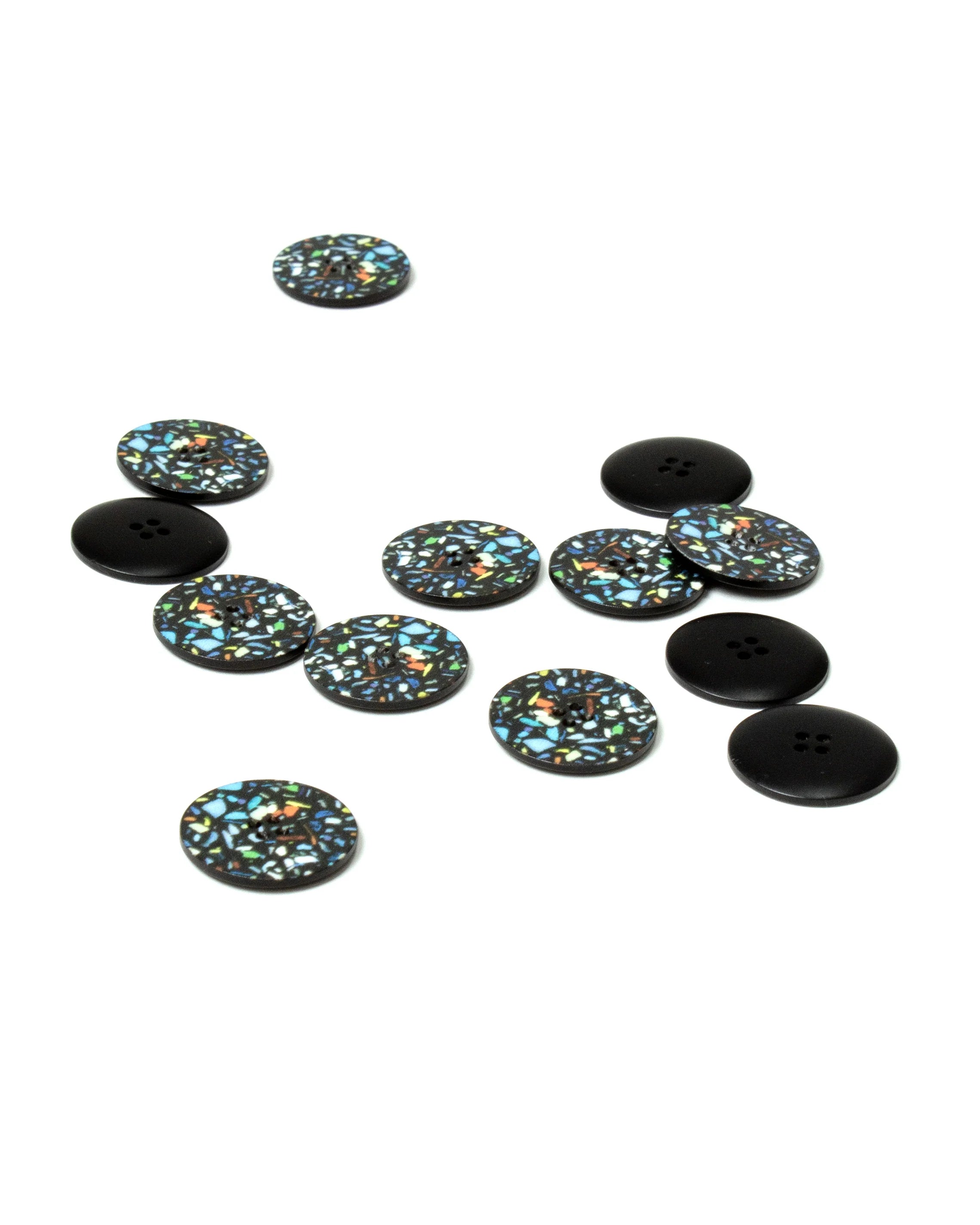 Black Terrazzo Buttons 22mm