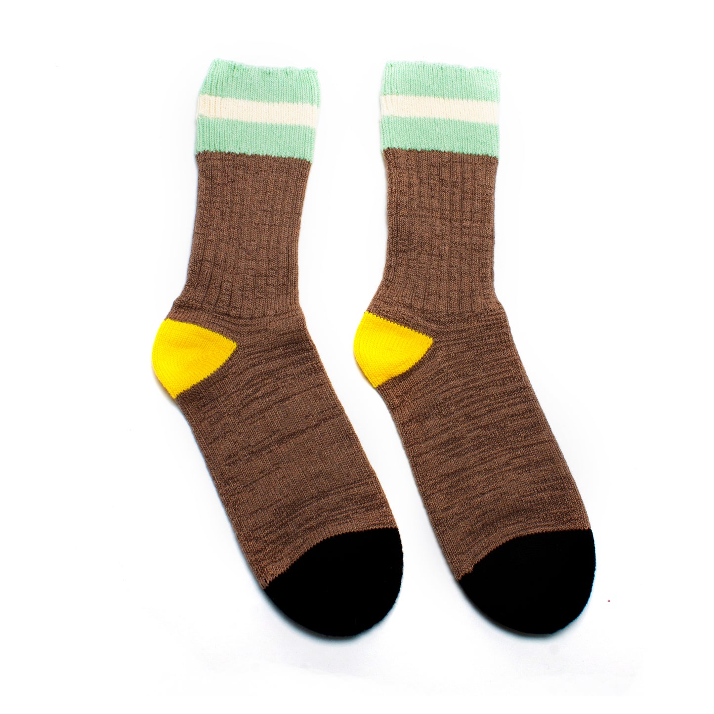 Chestnut Striped Rib Socks