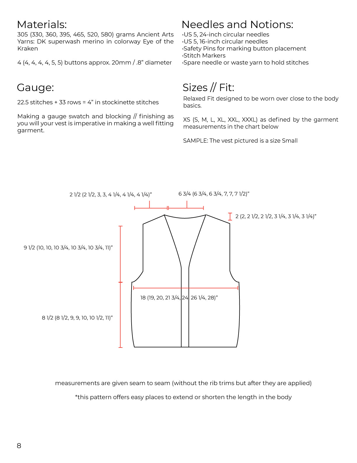 Capital Vest Pattern