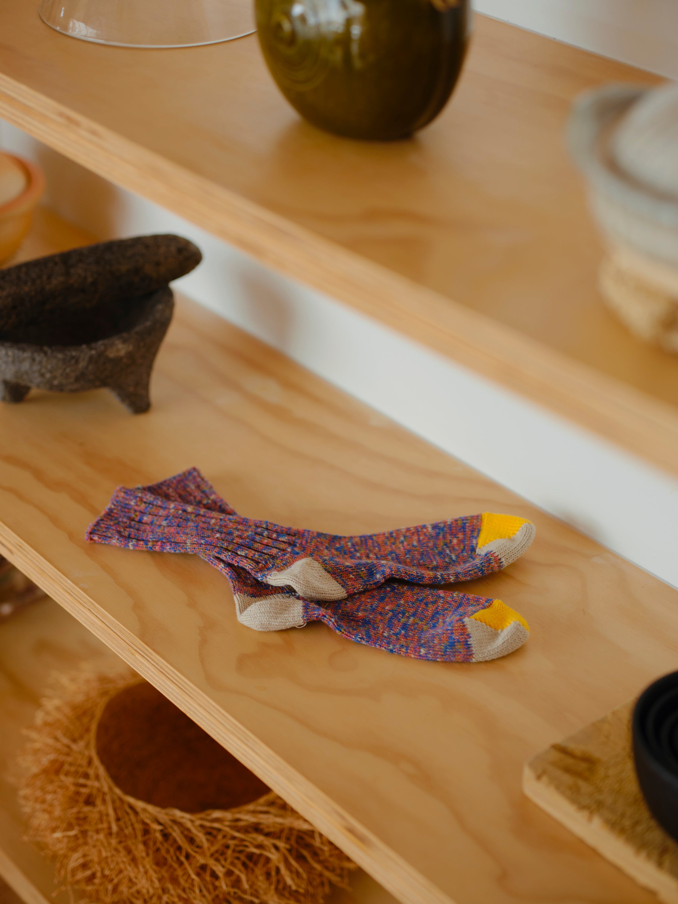 Cotton Split Toe Crew Socks