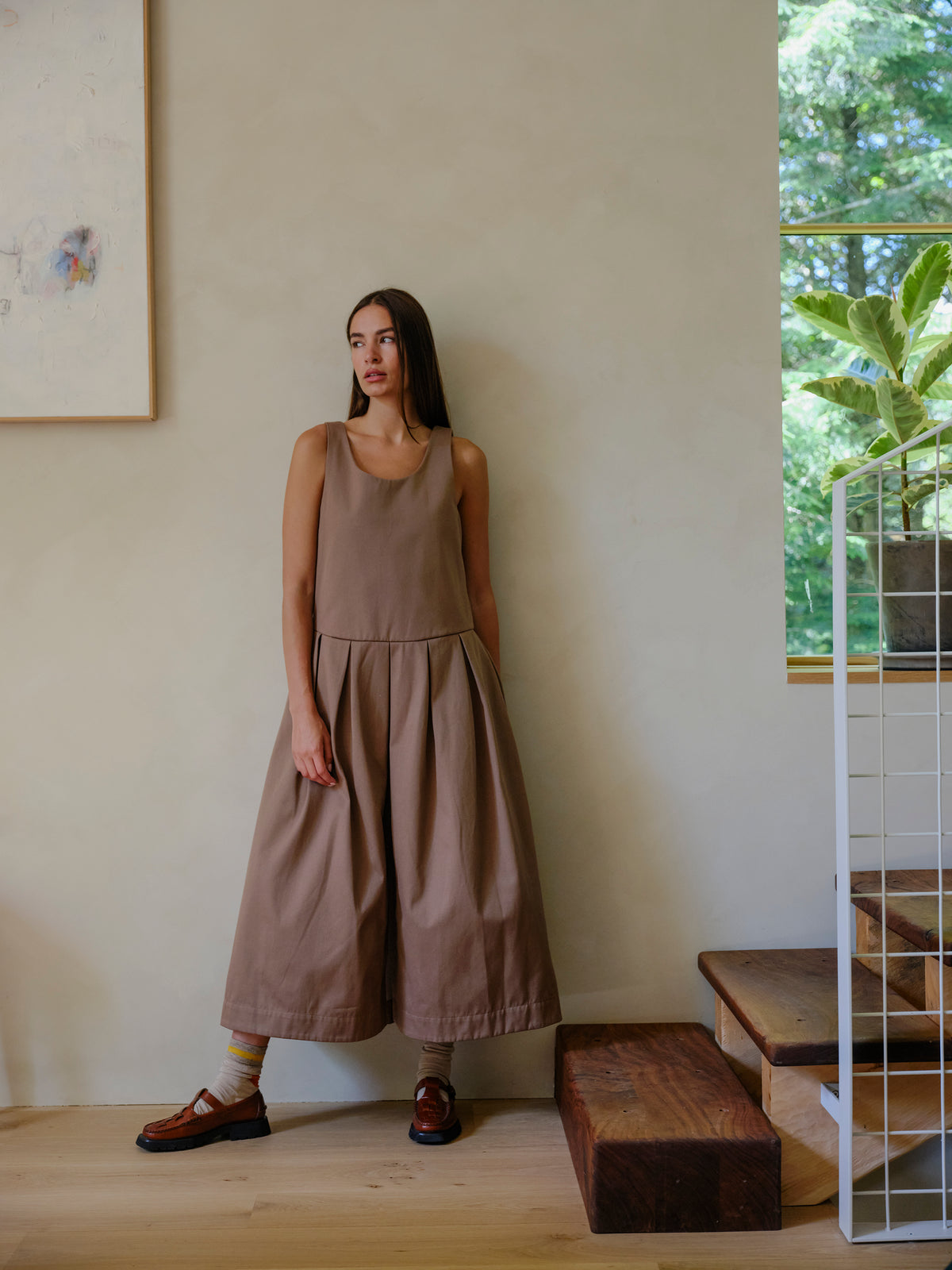 Edie Dress - Chestnut Twill