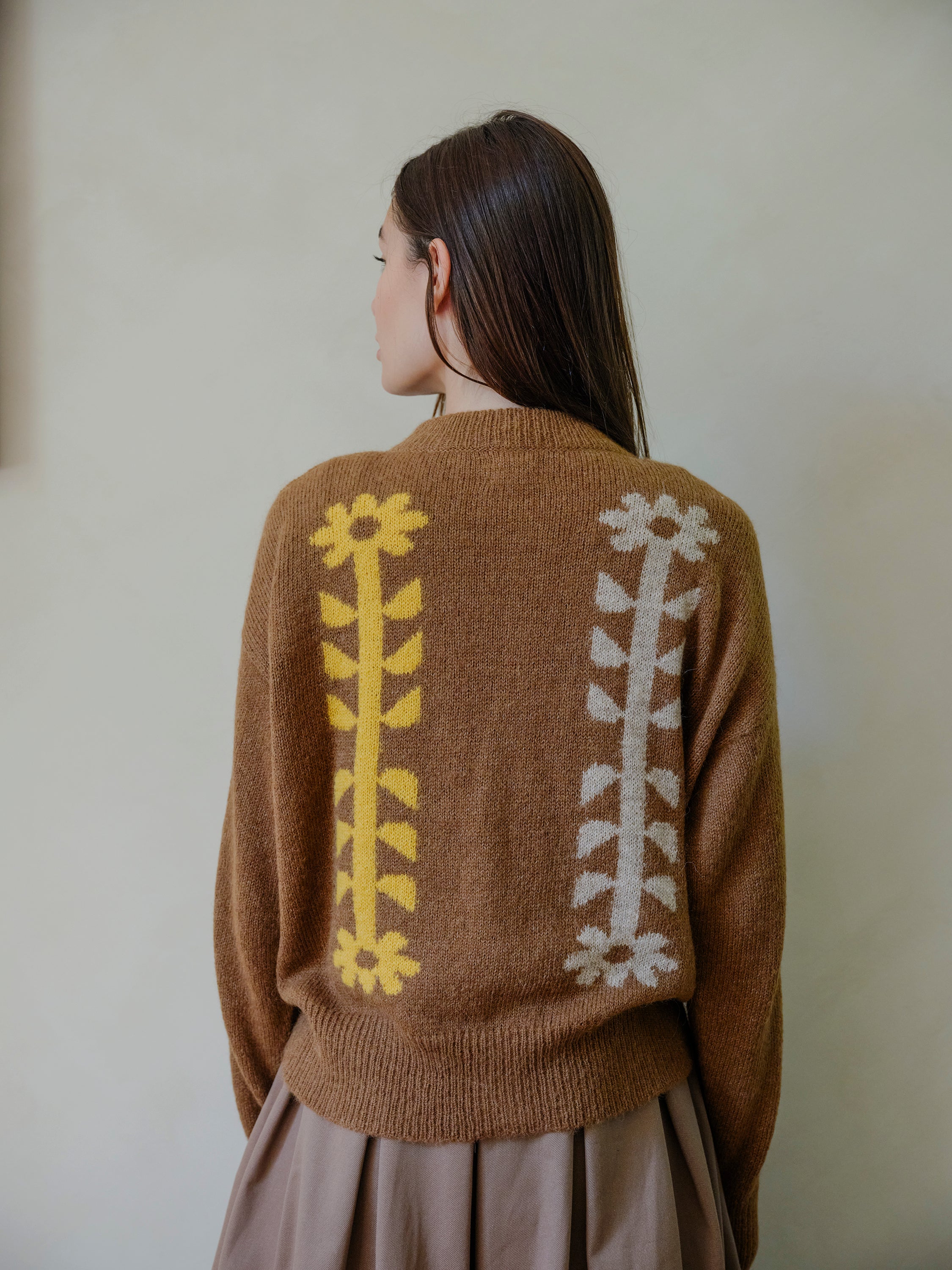 Flower Power Cardigan - Bark