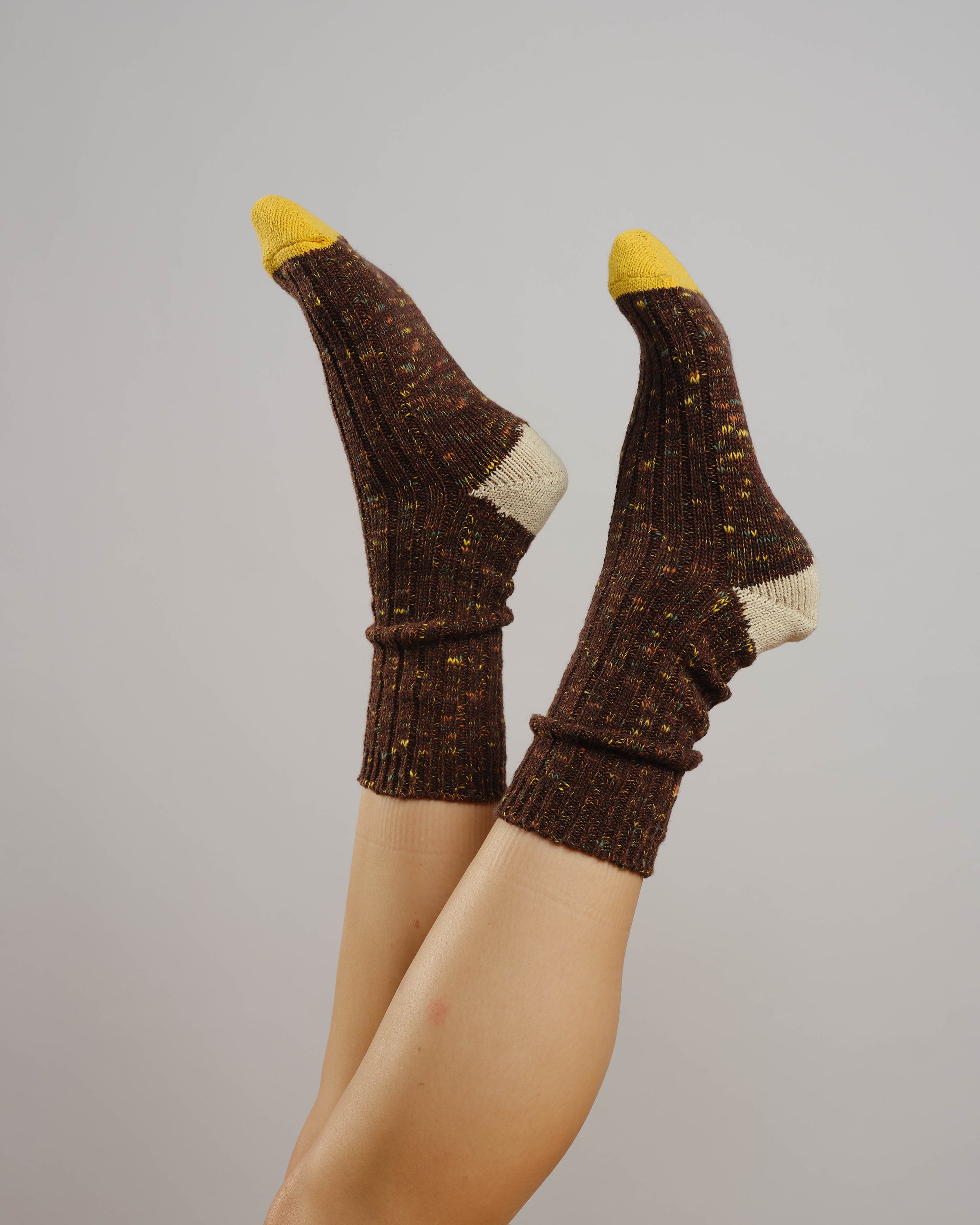Wool Crew Socks - Walnut