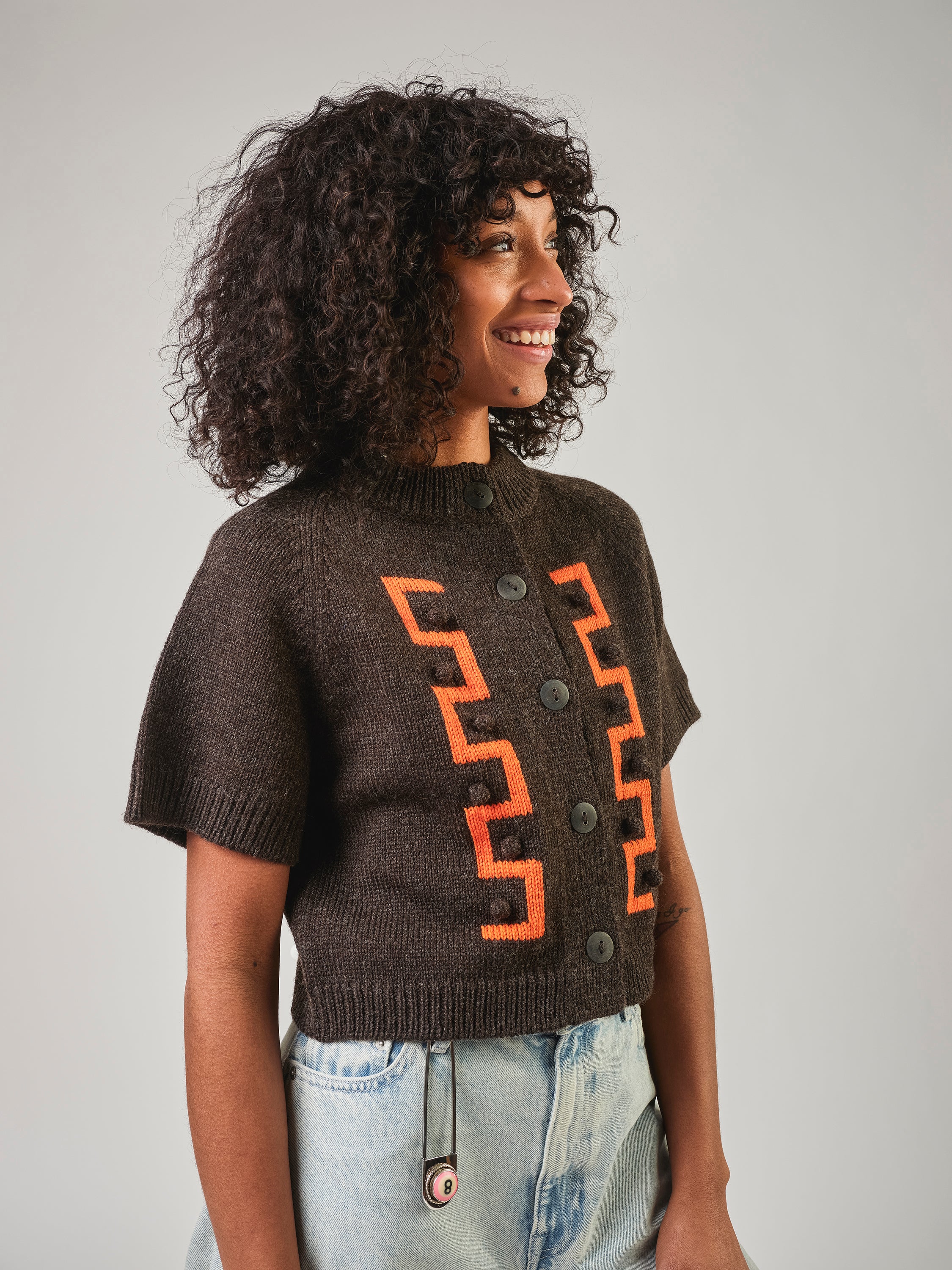 Walnut Key Cardigan Tee