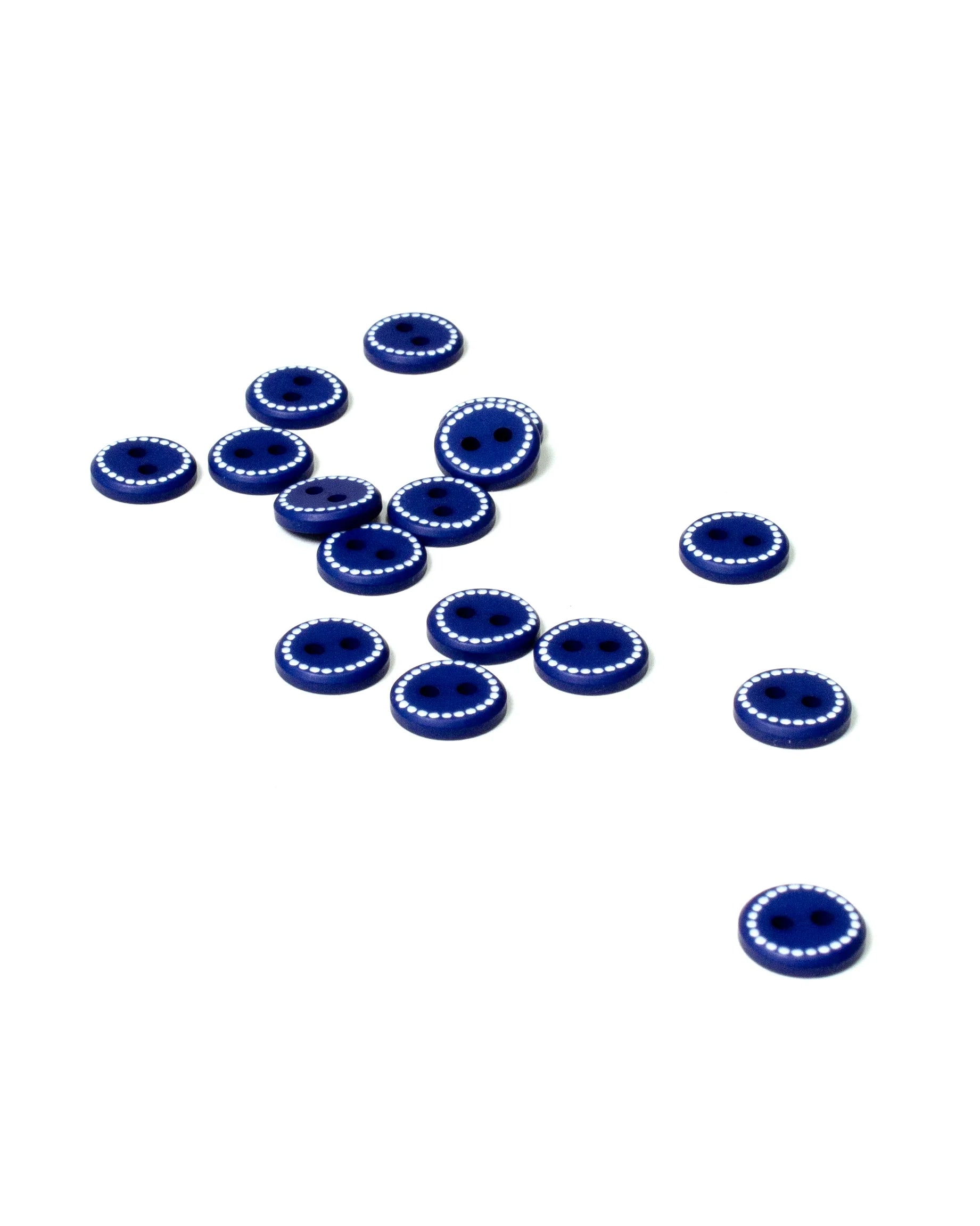 Blue with White Dots Buttons 12mm