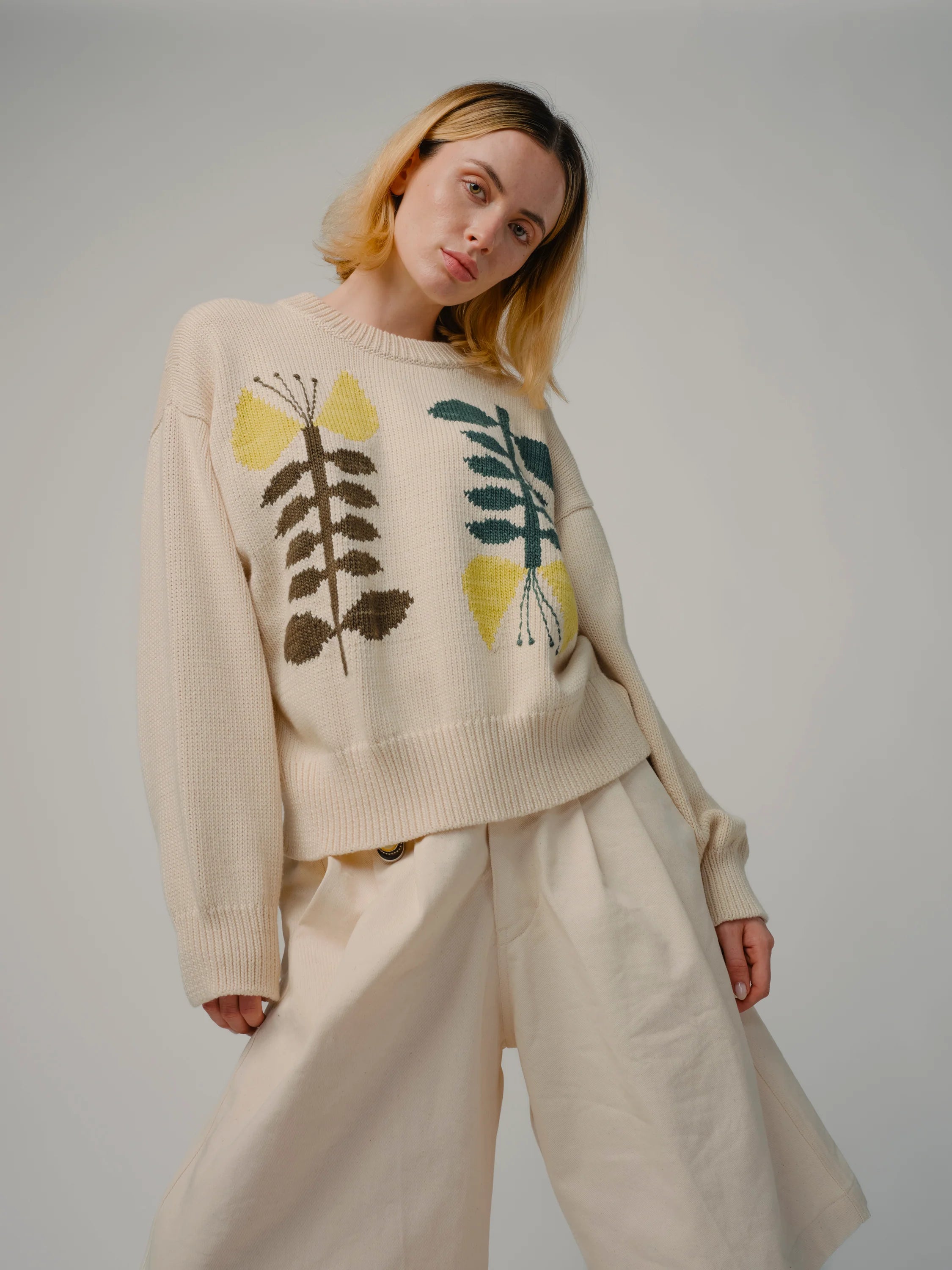 Yarrow Embroidered Flora Sweater
