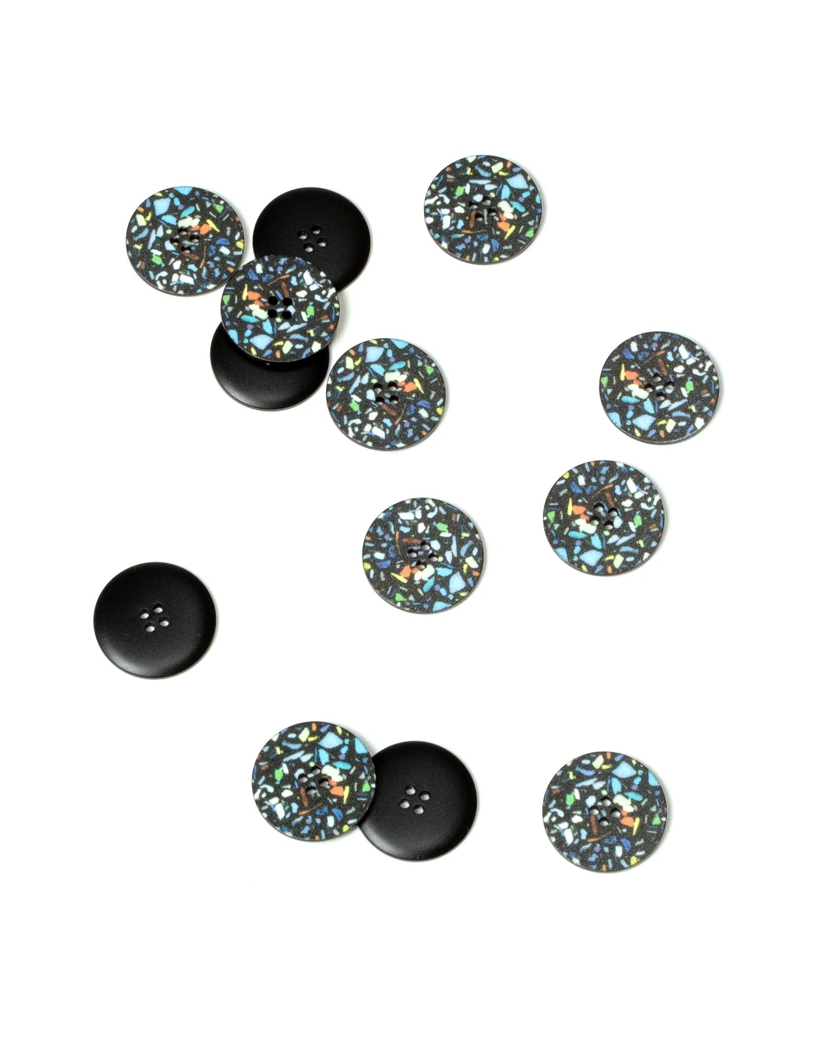 Black Terrazzo Buttons 22mm