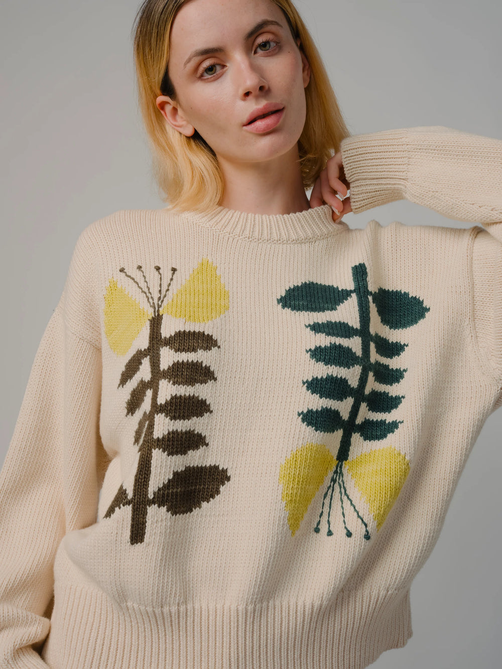 Yarrow Embroidered Flora Sweater