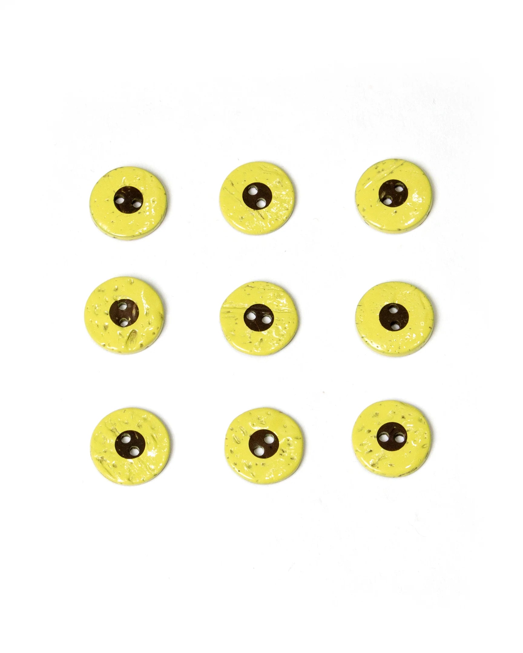 Coco Shell Buttons with Yellow Edge 18mm