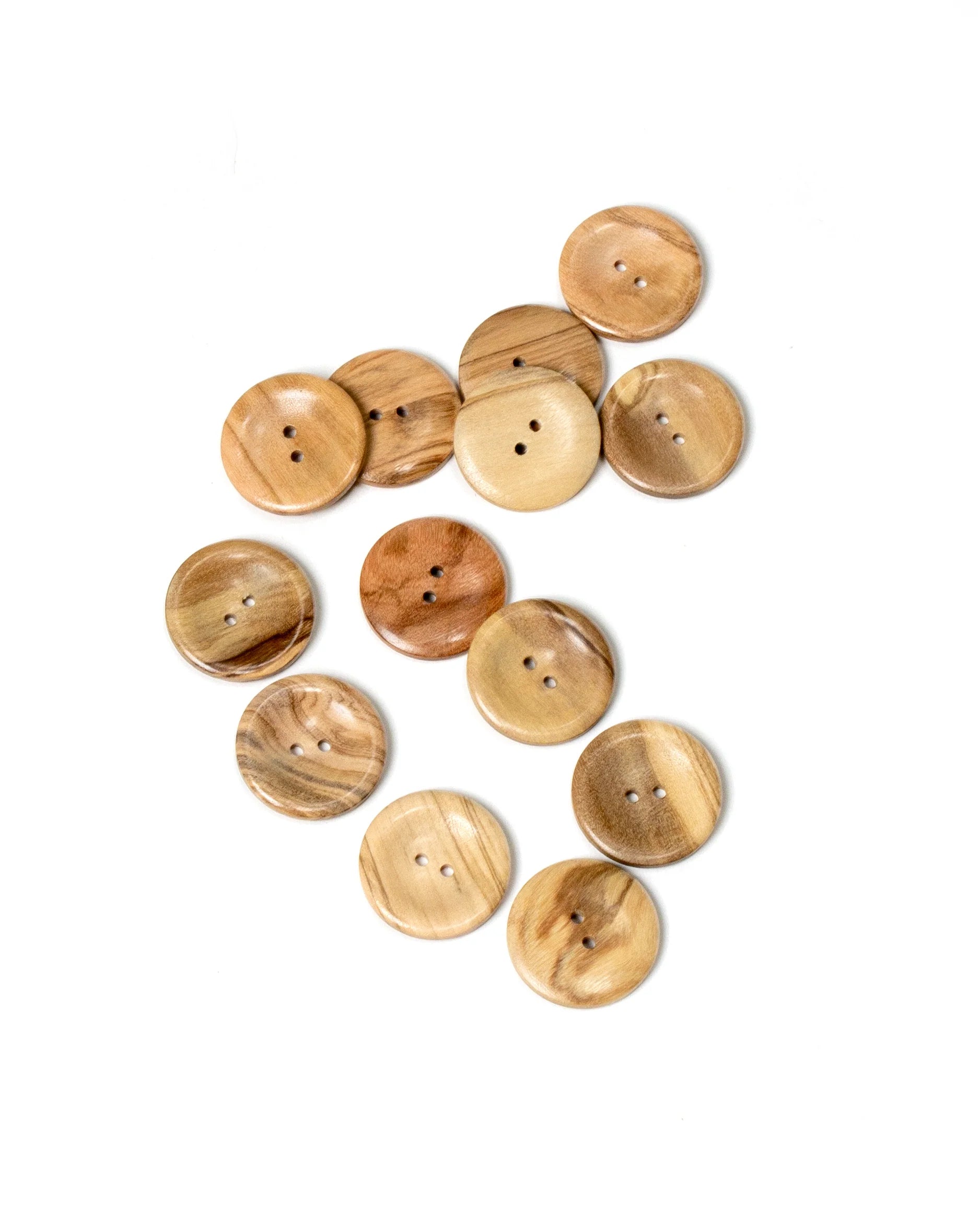 Two Hole Olive Wood Buttons 27mm