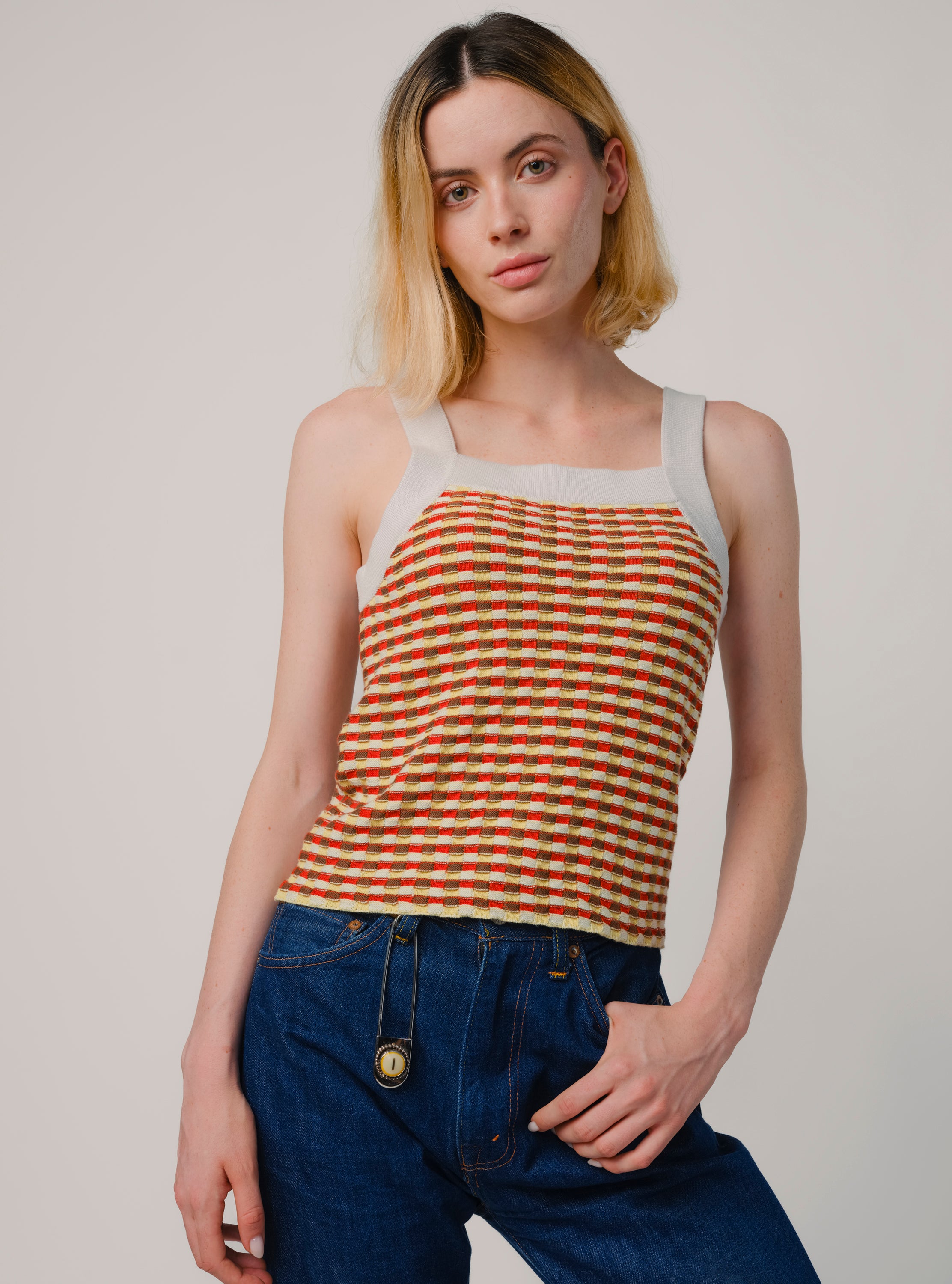 Retro Stitchy Grid Tank