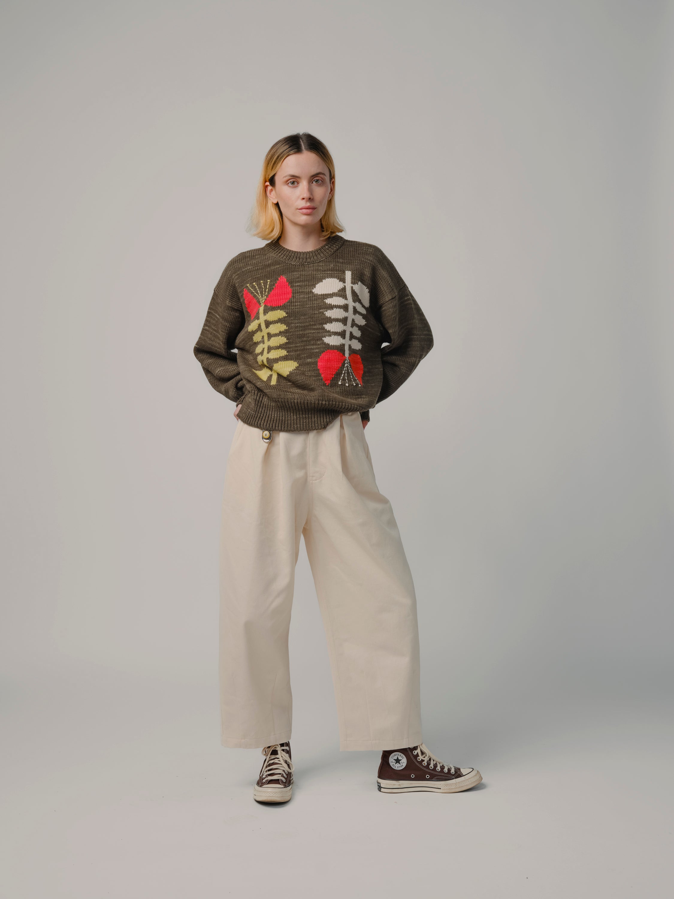 Natural Denim Woven Pants