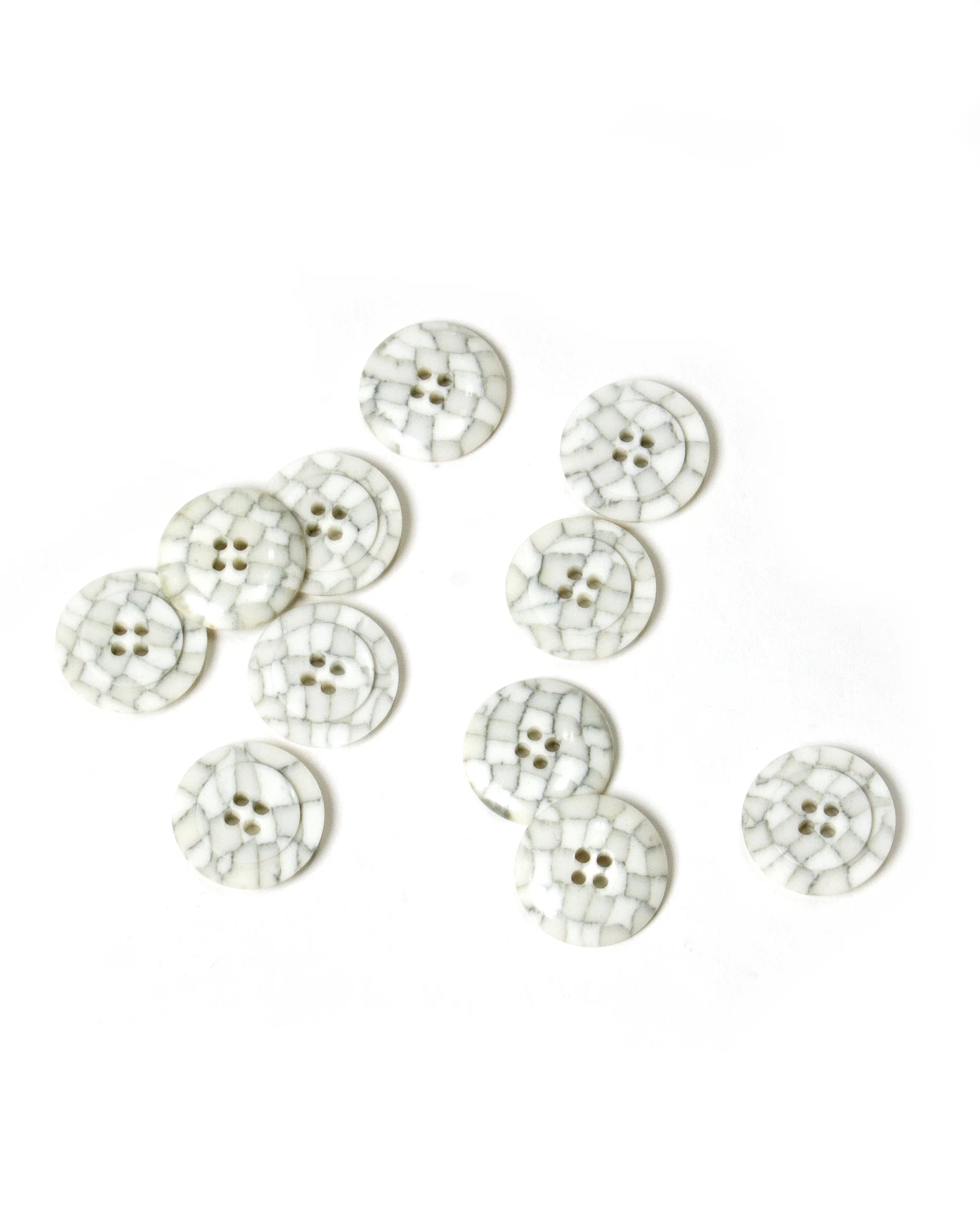 Mosaic White and Grey Buttons 22mm