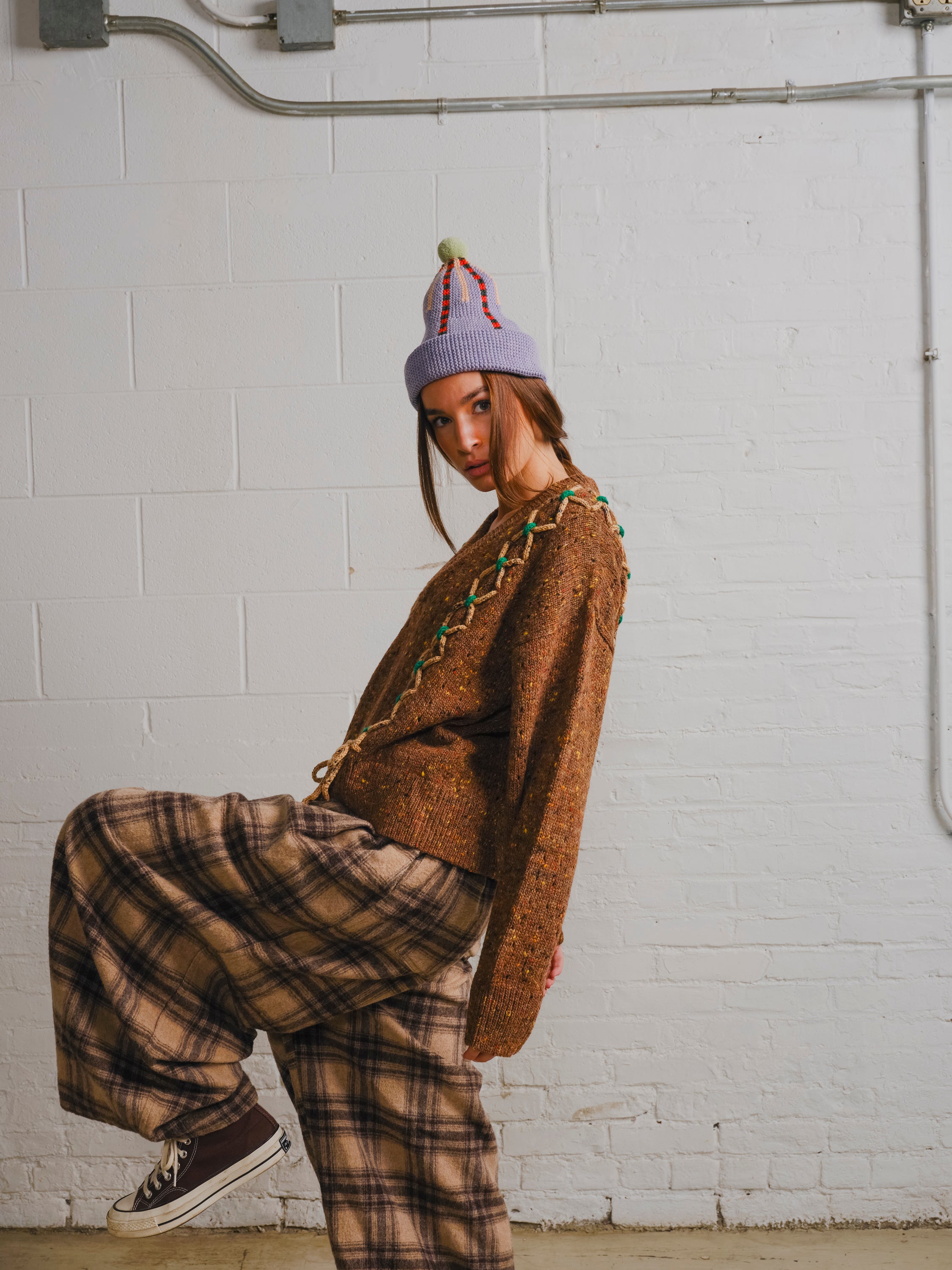 Bark Laced Tweed Pullover