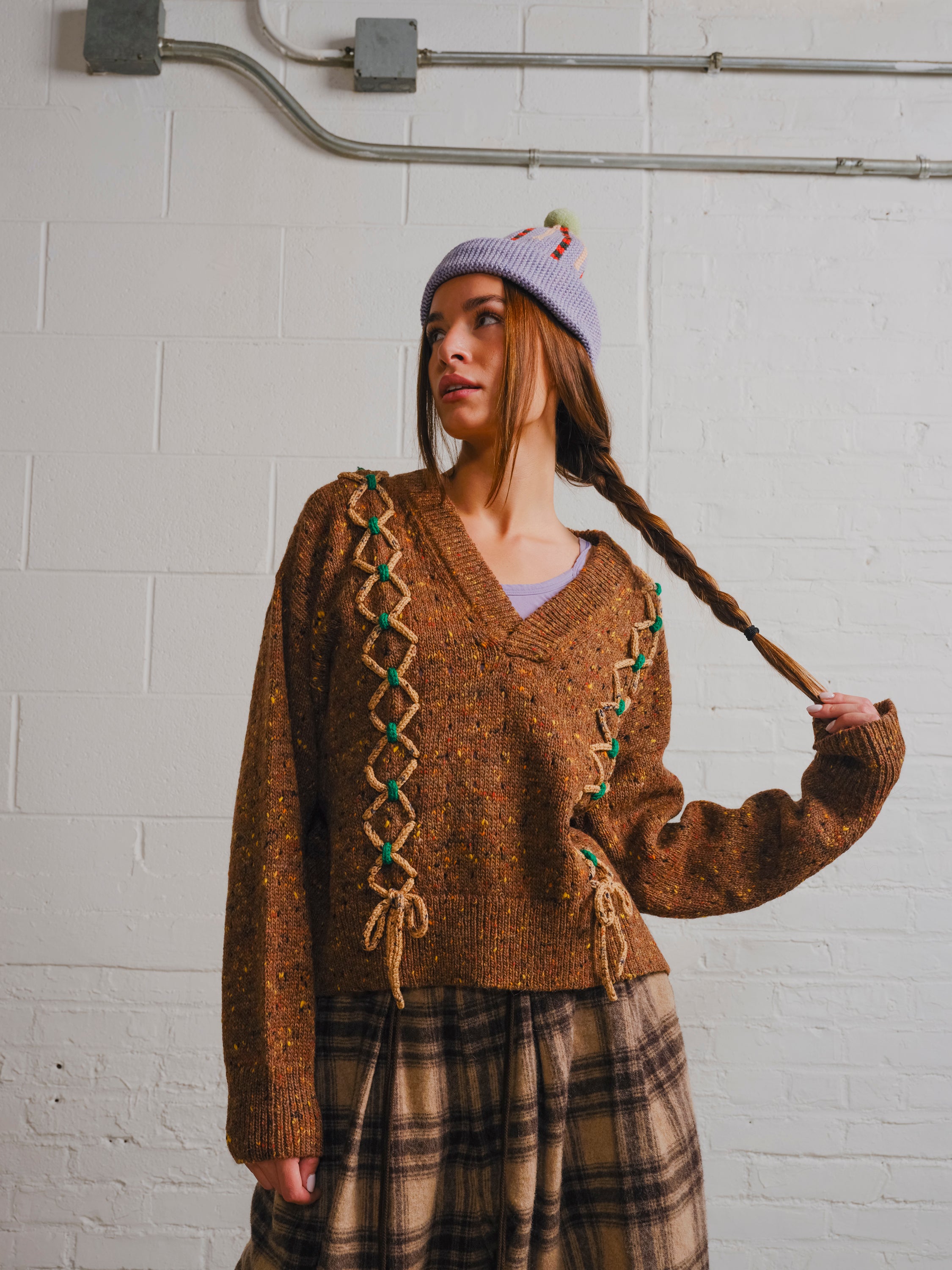 Bark Laced Tweed Pullover