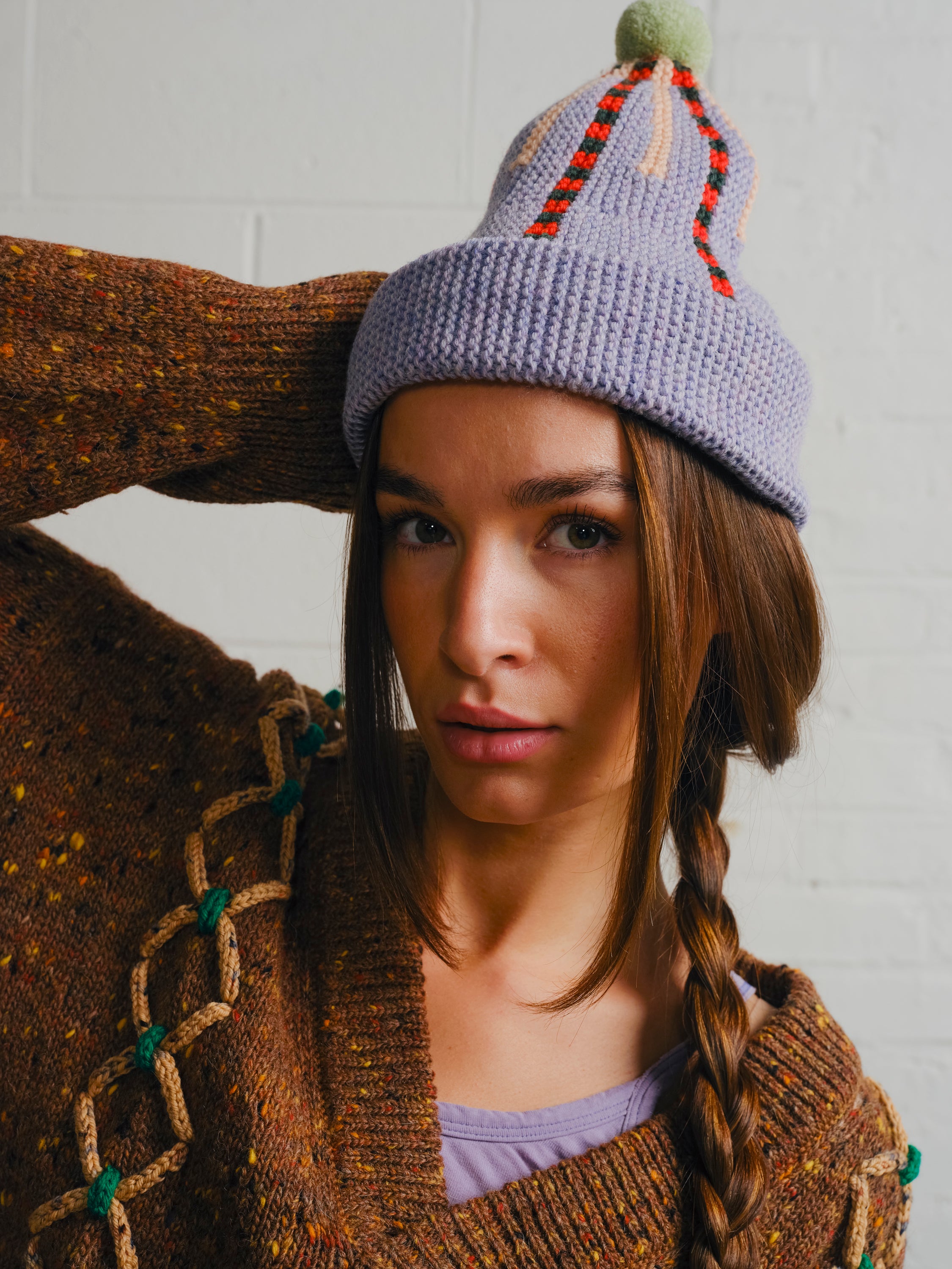 Lilac Star Beanie